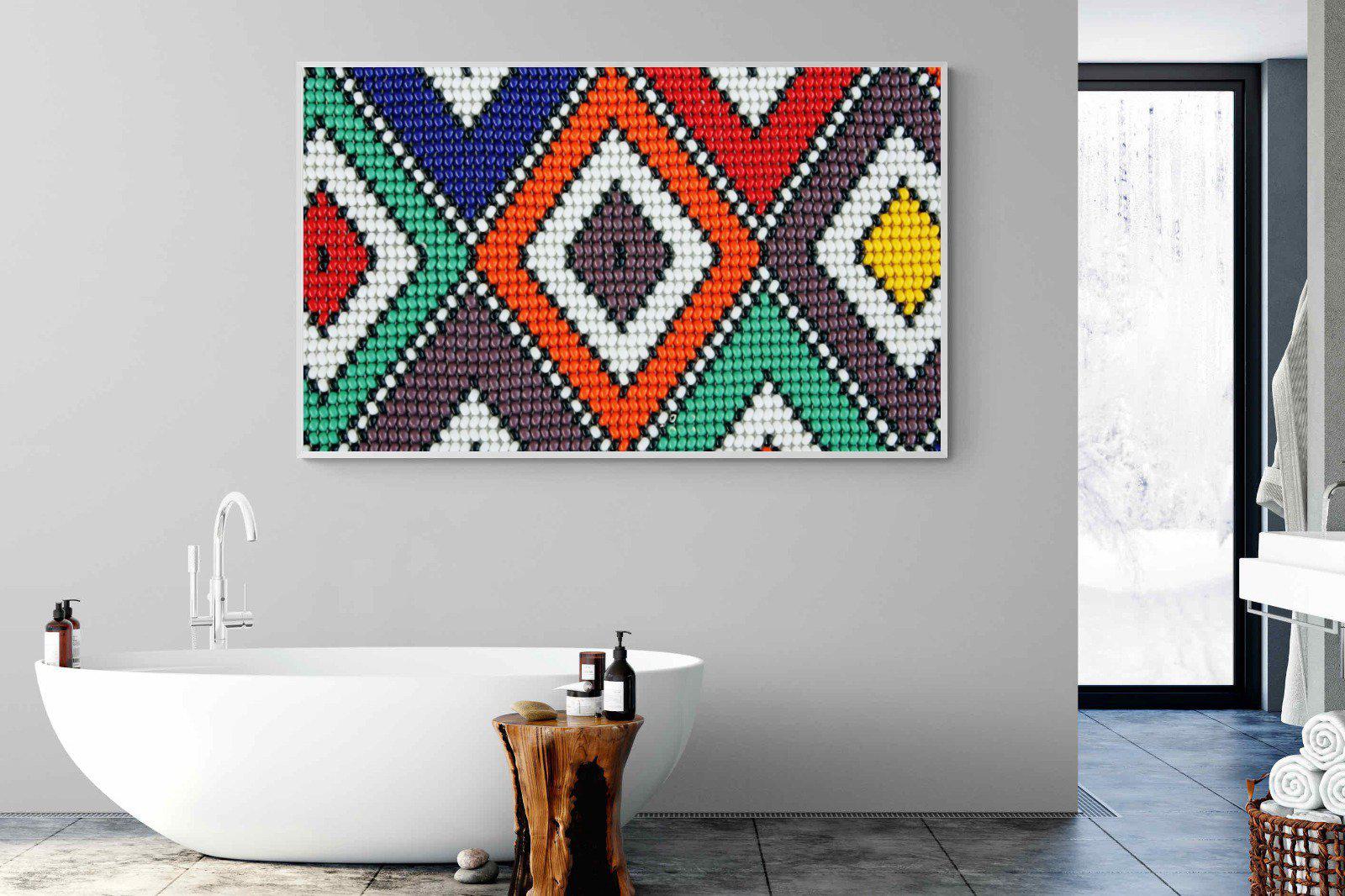 Ndebele Beads-Wall_Art-180 x 110cm-Mounted Canvas-White-Pixalot