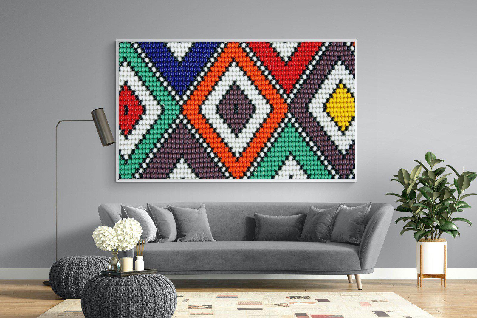 Ndebele Beads-Wall_Art-220 x 130cm-Mounted Canvas-White-Pixalot