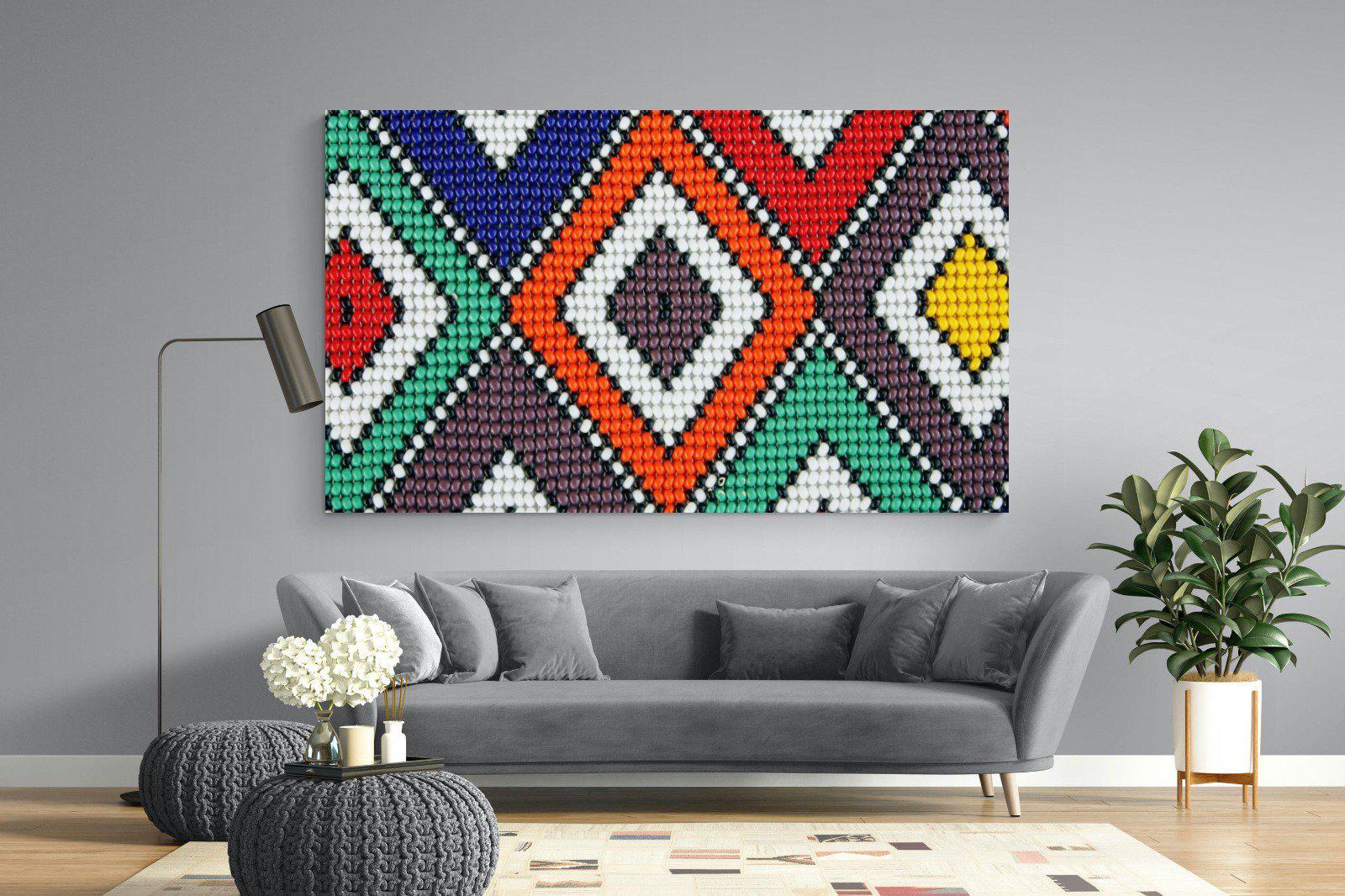 Ndebele Beads-Wall_Art-220 x 130cm-Mounted Canvas-No Frame-Pixalot