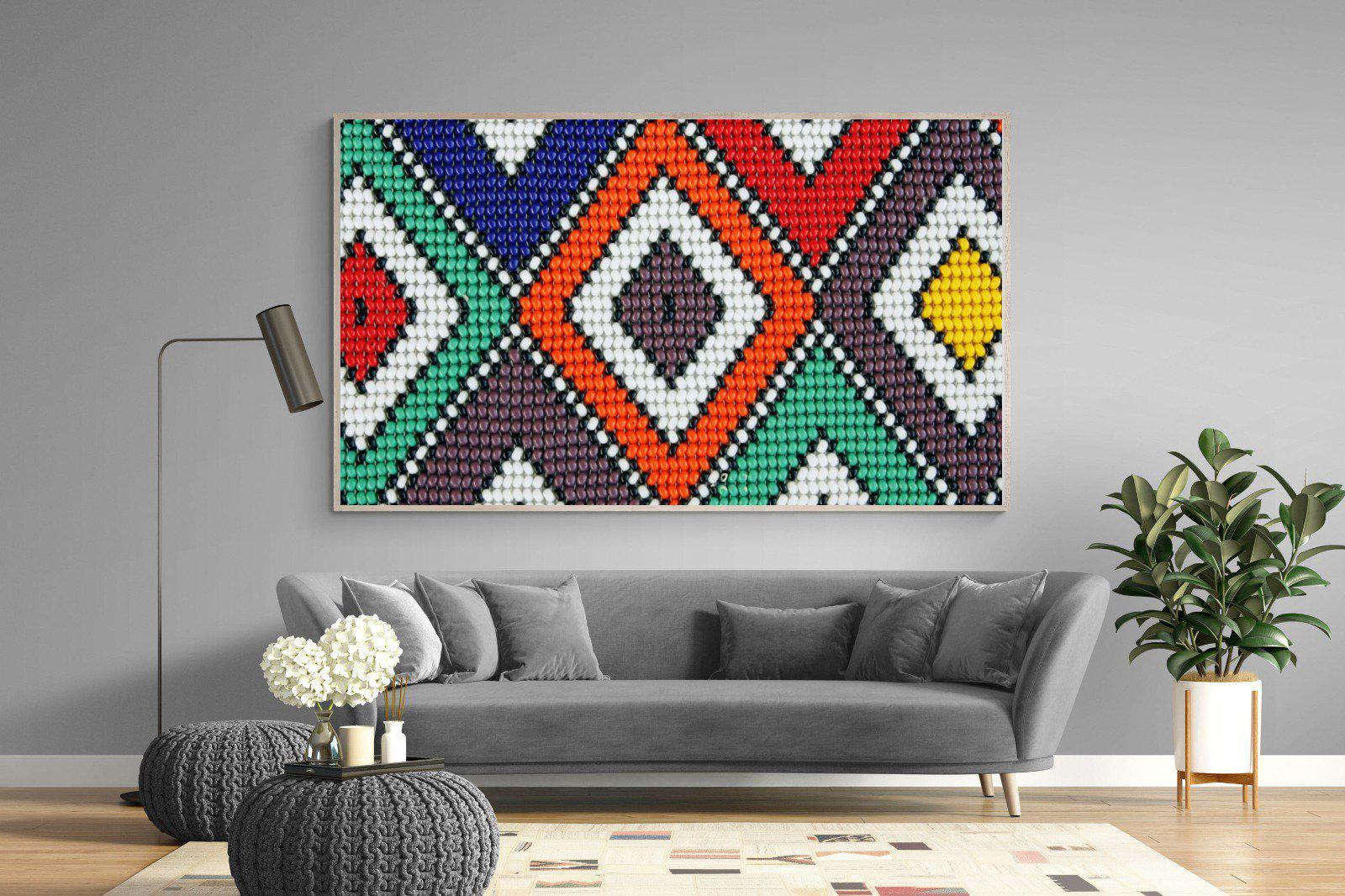 Ndebele Beads-Wall_Art-220 x 130cm-Mounted Canvas-Wood-Pixalot