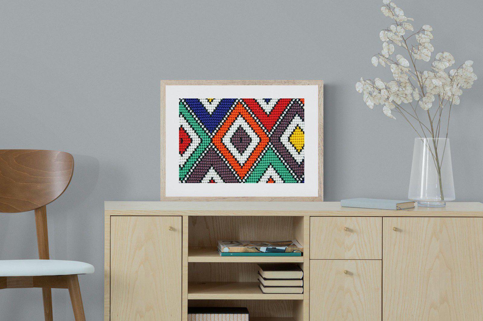 Ndebele Beads-Wall_Art-60 x 45cm-Framed Print-Wood-Pixalot
