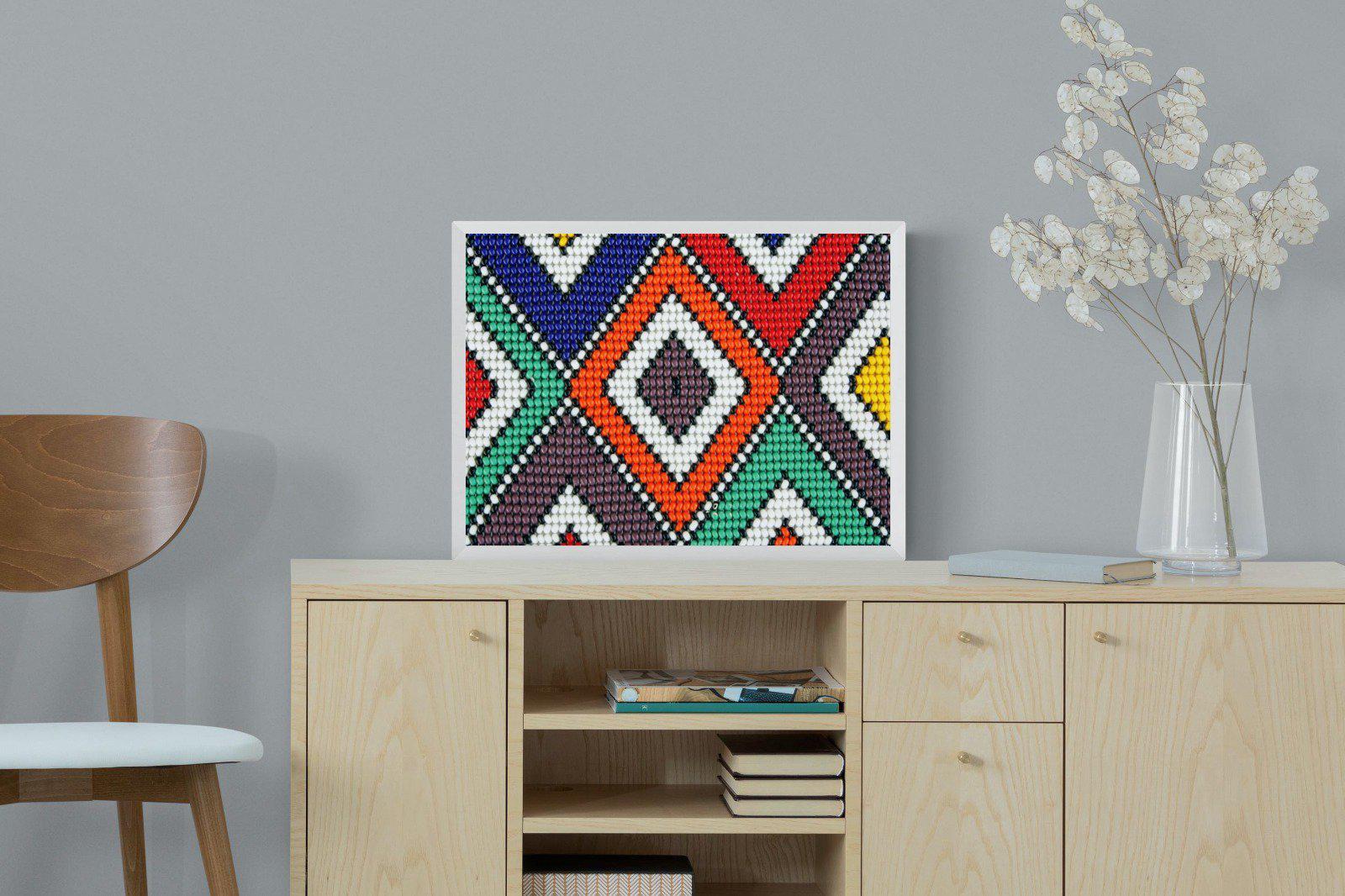 Ndebele Beads-Wall_Art-60 x 45cm-Mounted Canvas-White-Pixalot