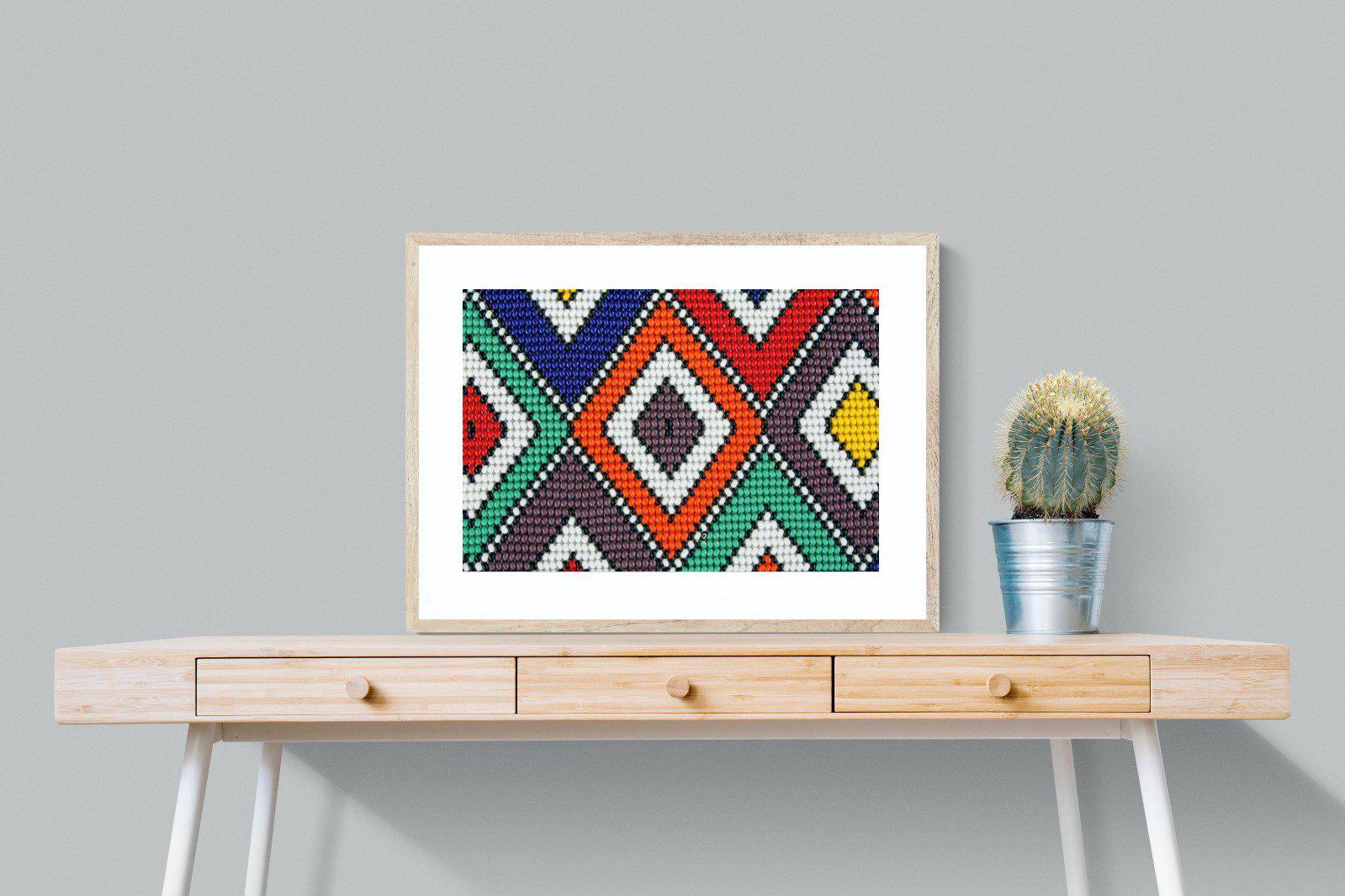 Ndebele Beads-Wall_Art-80 x 60cm-Framed Print-Wood-Pixalot