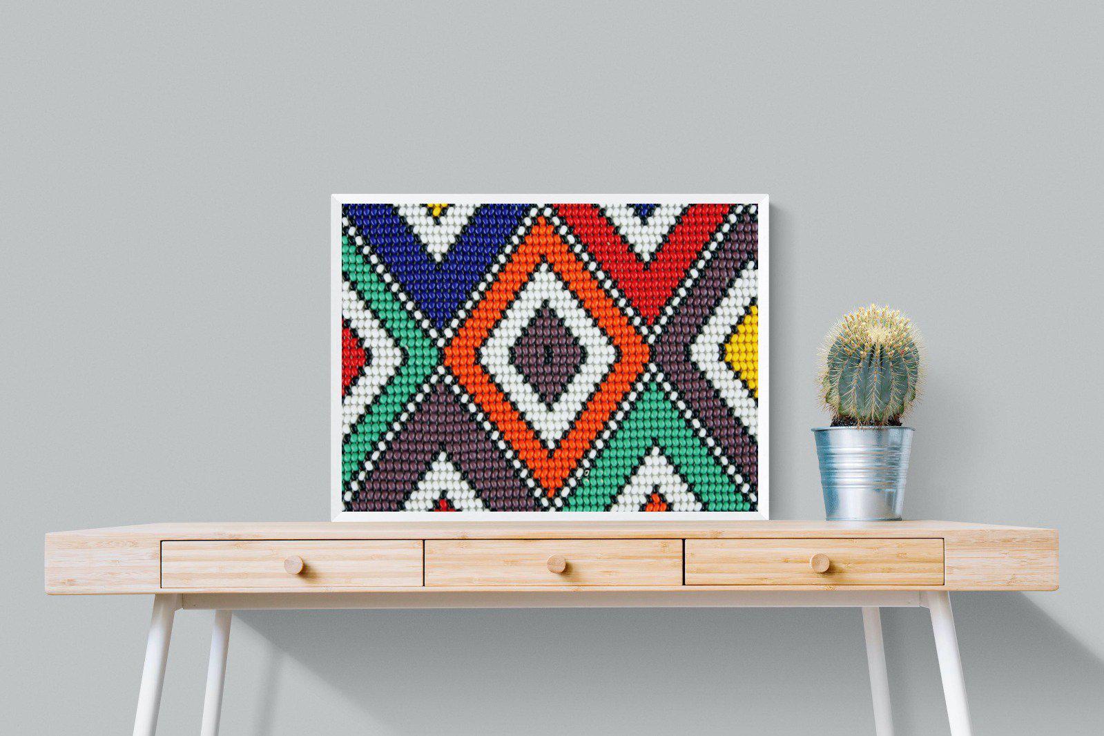 Ndebele Beads-Wall_Art-80 x 60cm-Mounted Canvas-White-Pixalot