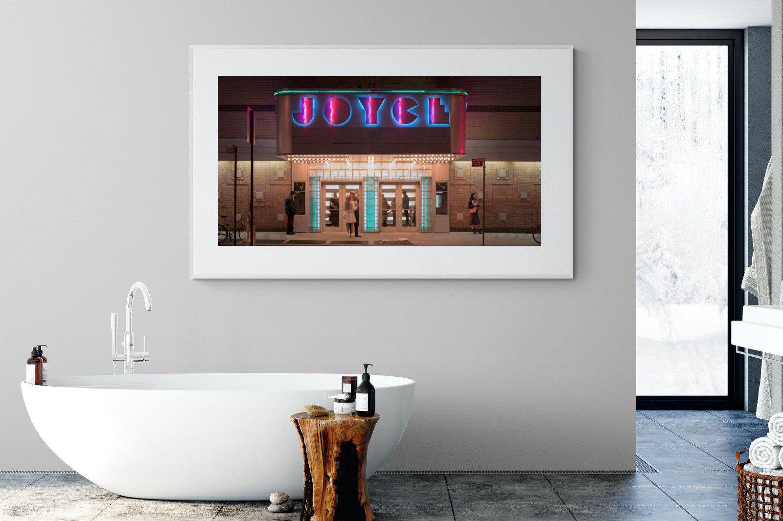 Neon Brooklyn-Wall_Art-180 x 110cm-Framed Print-White-Pixalot