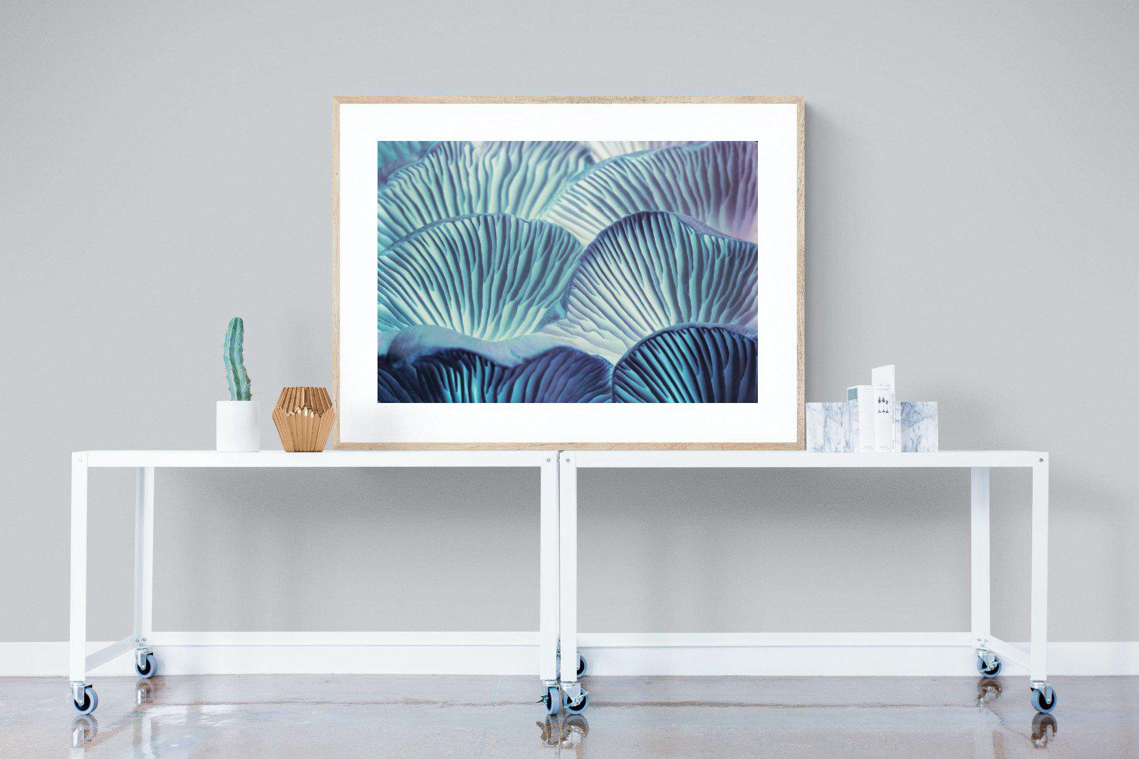 Neon Mushrooms-Wall_Art-120 x 90cm-Framed Print-Wood-Pixalot