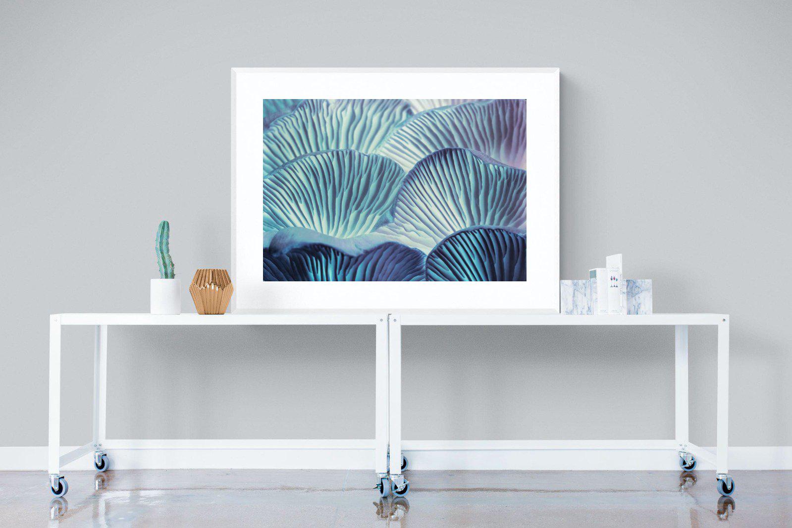 Neon Mushrooms-Wall_Art-120 x 90cm-Framed Print-White-Pixalot