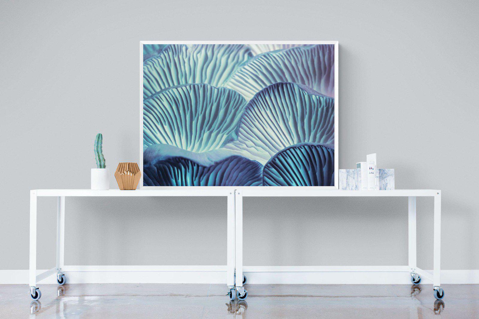 Neon Mushrooms-Wall_Art-120 x 90cm-Mounted Canvas-White-Pixalot