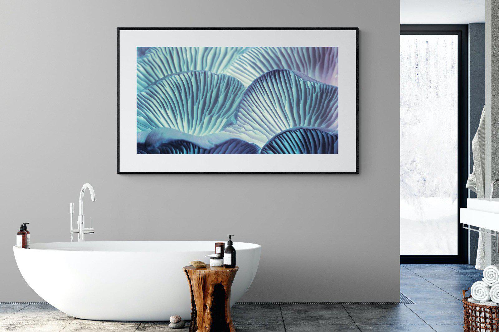 Neon Mushrooms-Wall_Art-180 x 110cm-Framed Print-Black-Pixalot