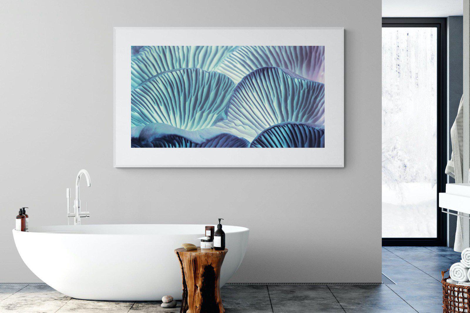 Neon Mushrooms-Wall_Art-180 x 110cm-Framed Print-White-Pixalot