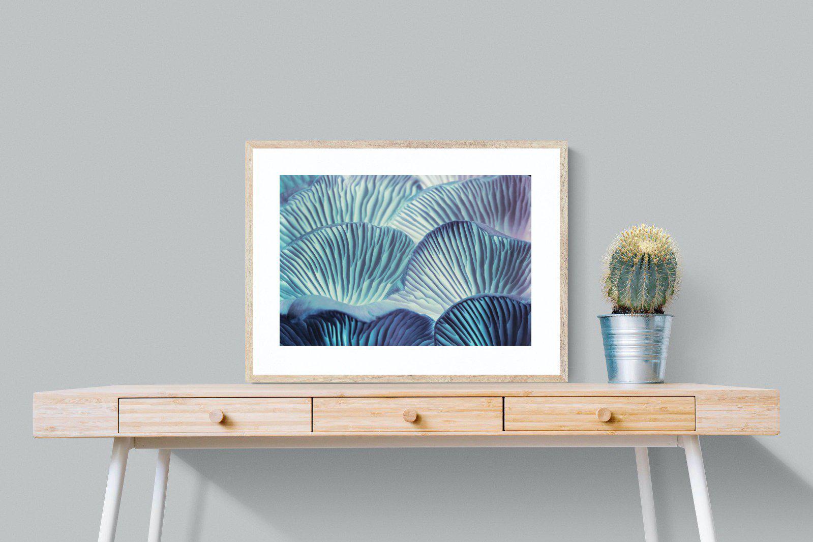 Neon Mushrooms-Wall_Art-80 x 60cm-Framed Print-Wood-Pixalot