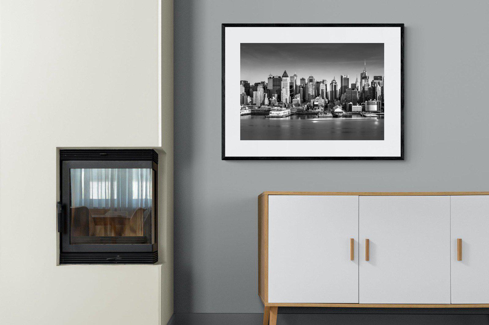 New York Skyline-Wall_Art-100 x 75cm-Framed Print-Black-Pixalot