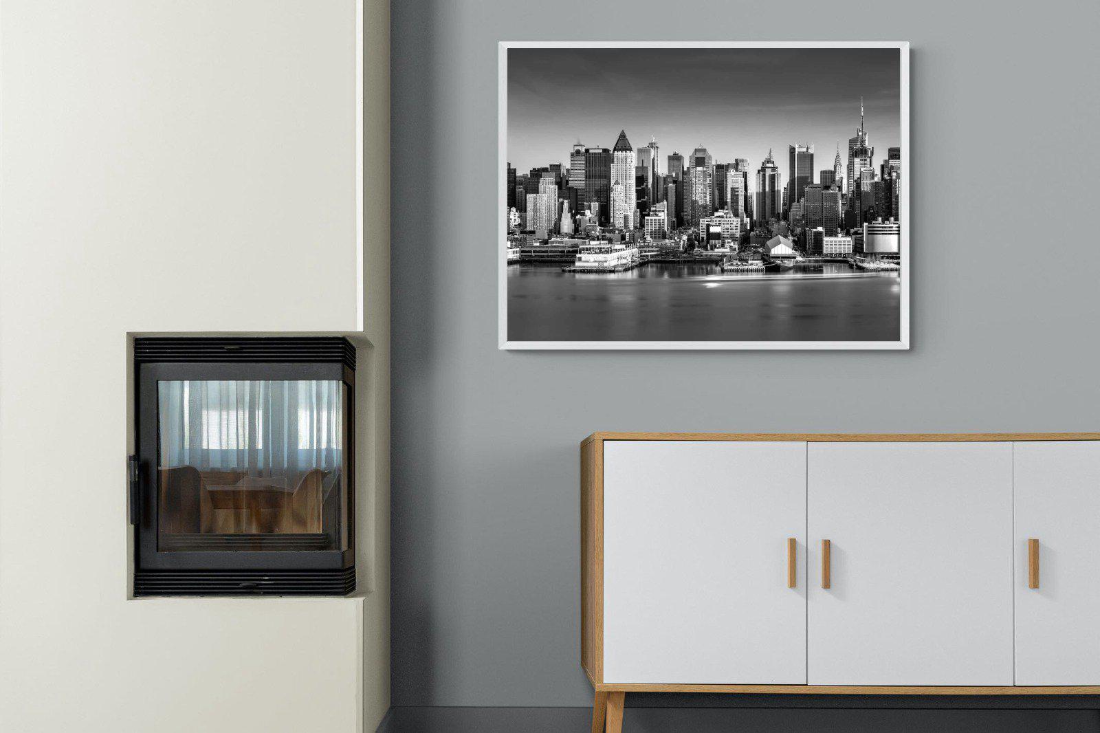 New York Skyline-Wall_Art-100 x 75cm-Mounted Canvas-White-Pixalot