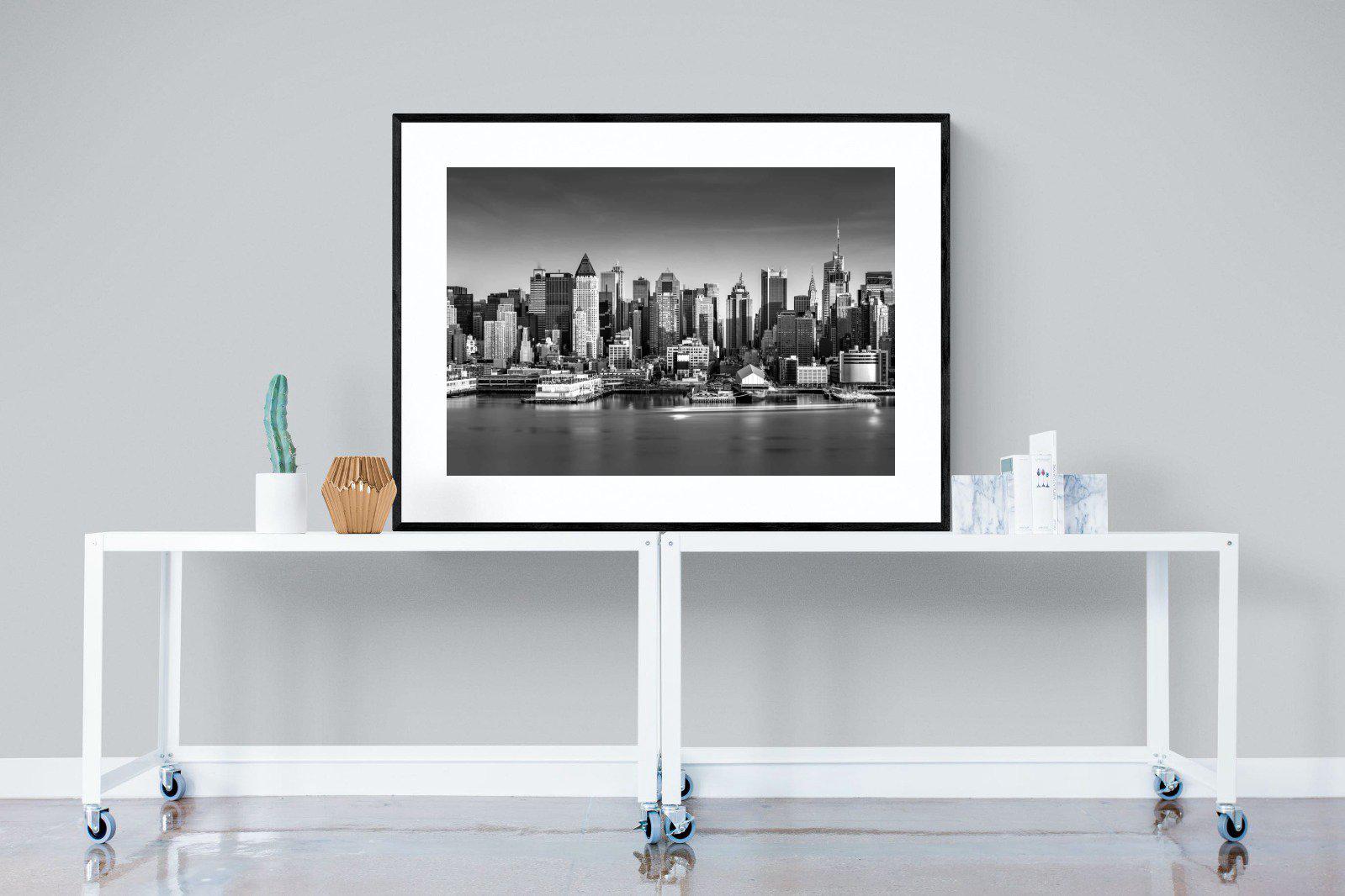 New York Skyline-Wall_Art-120 x 90cm-Framed Print-Black-Pixalot