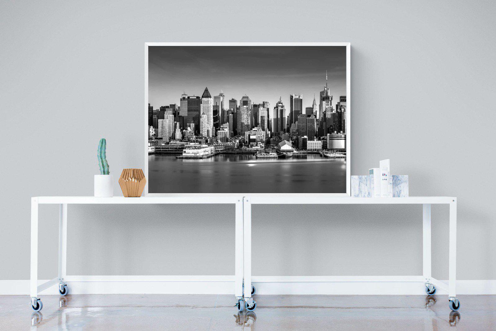 New York Skyline-Wall_Art-120 x 90cm-Mounted Canvas-White-Pixalot