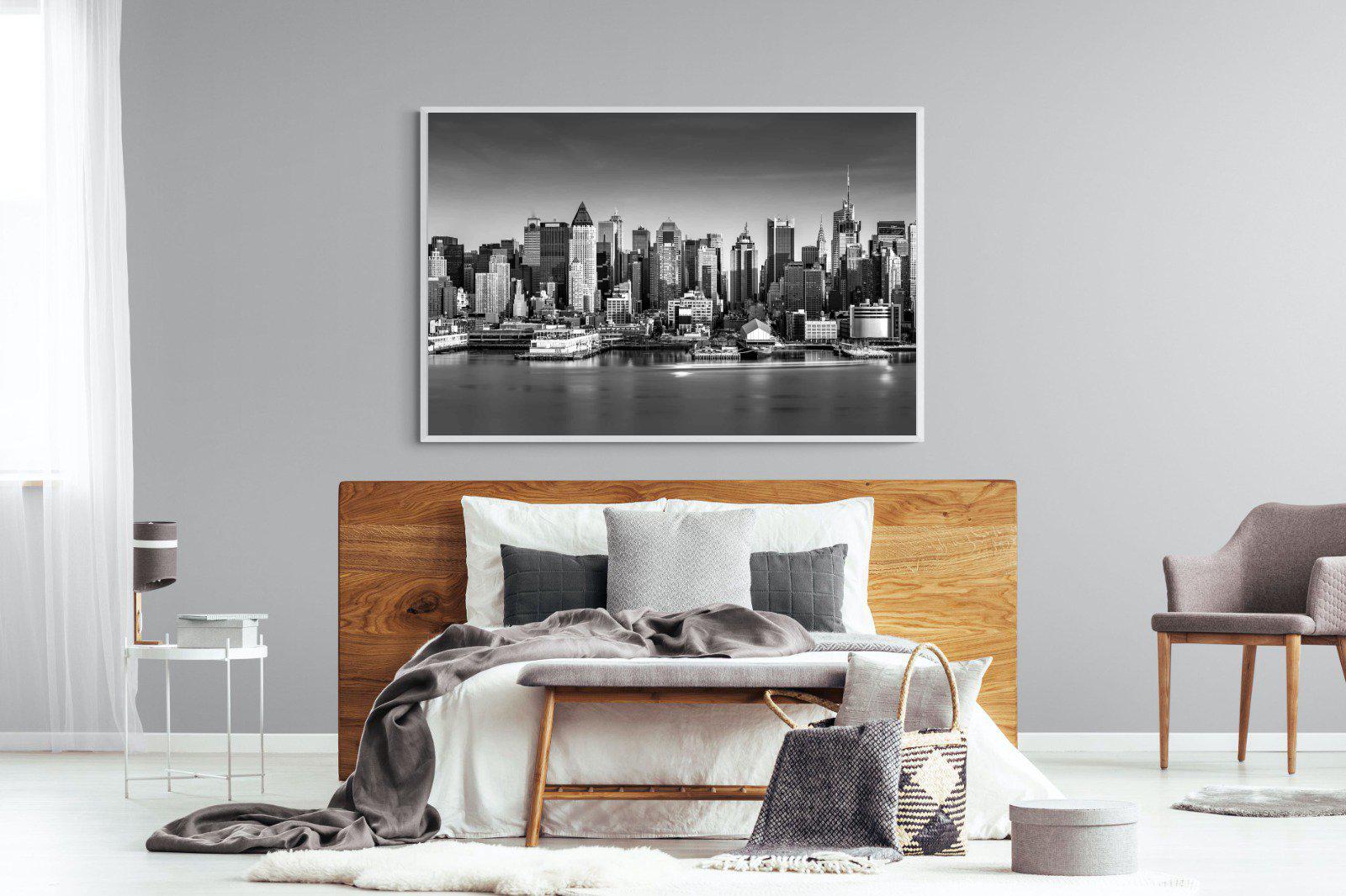 New York Skyline-Wall_Art-150 x 100cm-Mounted Canvas-White-Pixalot