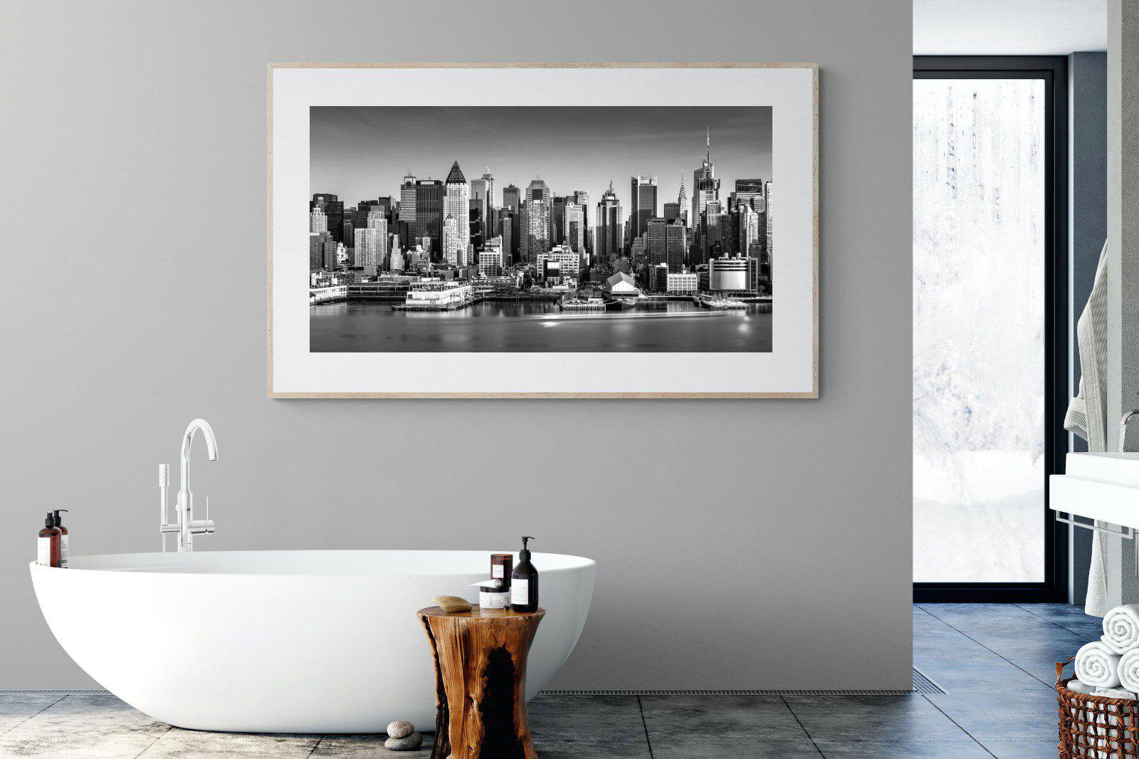 New York Skyline-Wall_Art-180 x 110cm-Framed Print-Wood-Pixalot