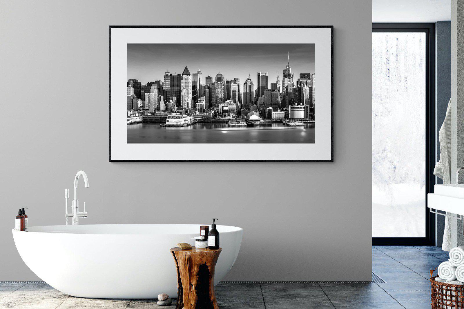 New York Skyline-Wall_Art-180 x 110cm-Framed Print-Black-Pixalot
