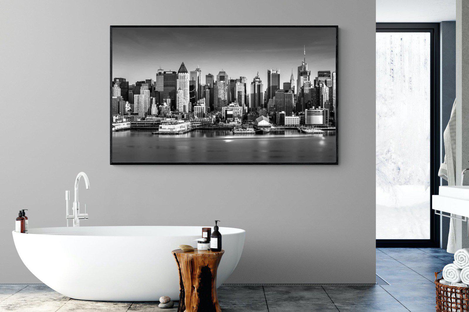 New York Skyline-Wall_Art-180 x 110cm-Mounted Canvas-Black-Pixalot