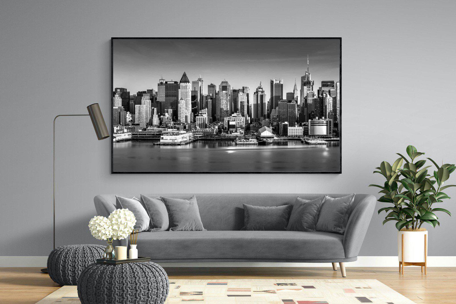 New York Skyline-Wall_Art-220 x 130cm-Mounted Canvas-Black-Pixalot