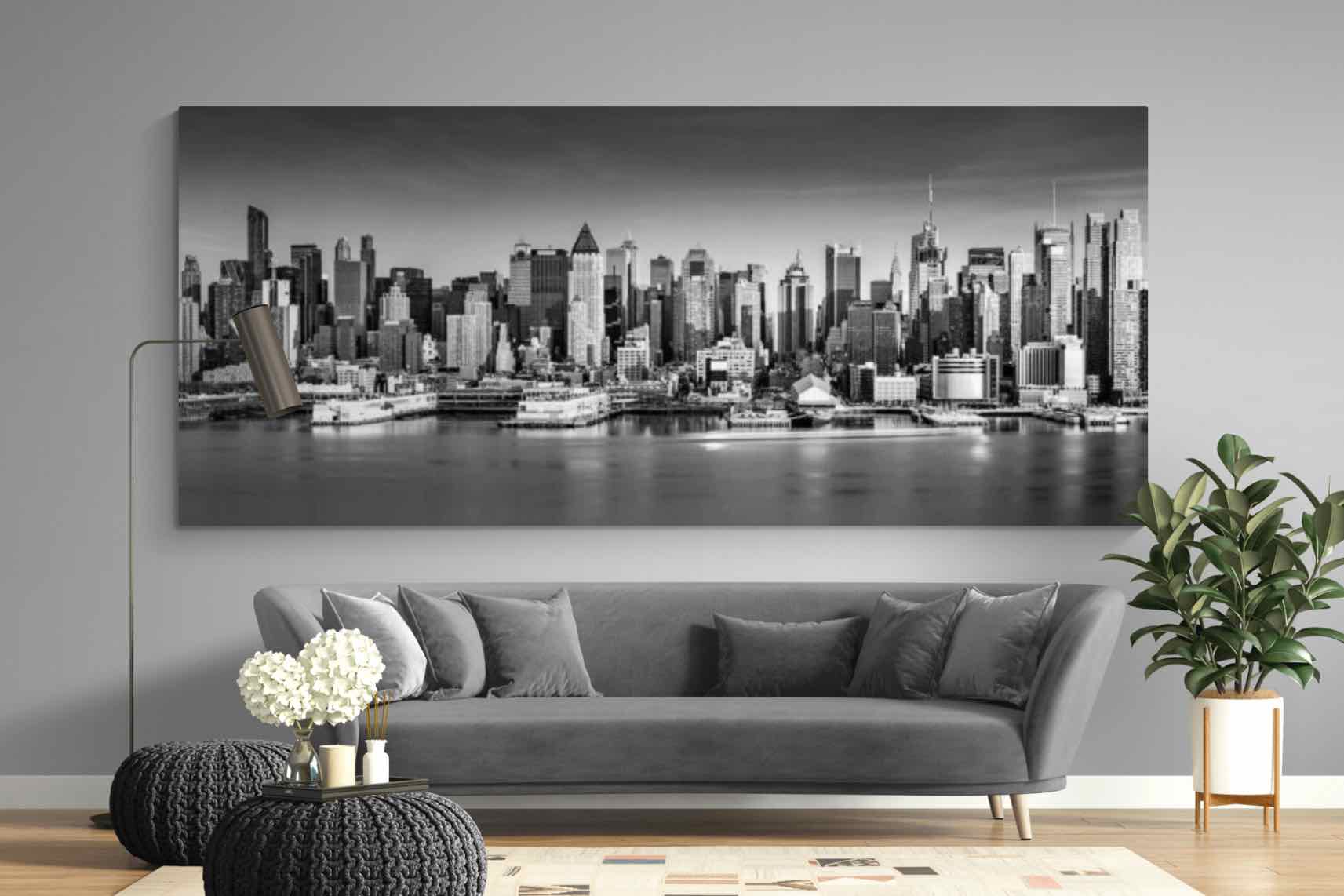 New York Skyline-Wall_Art-275 x 130cm-Mounted Canvas-No Frame-Pixalot