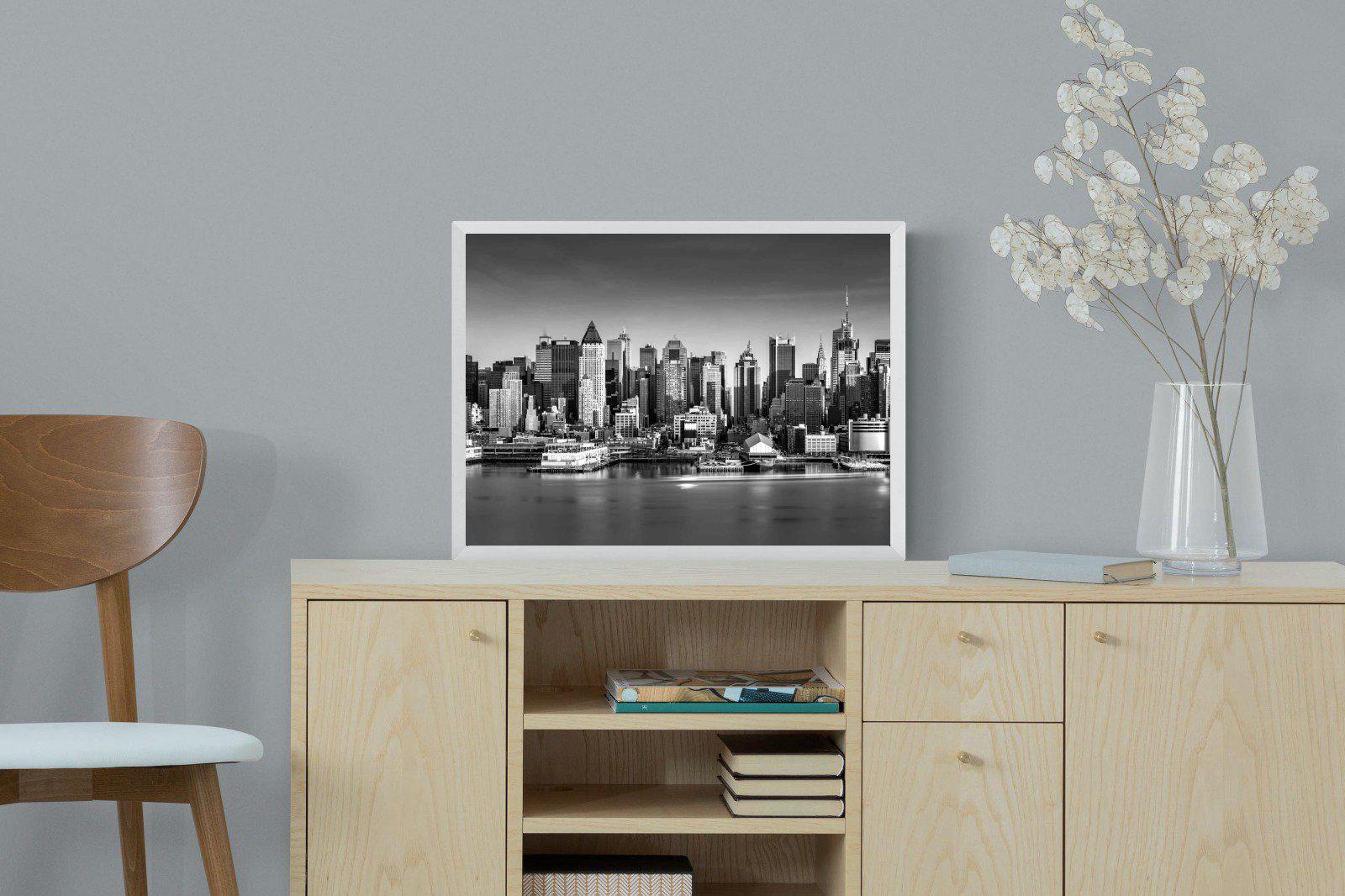 New York Skyline-Wall_Art-60 x 45cm-Mounted Canvas-White-Pixalot
