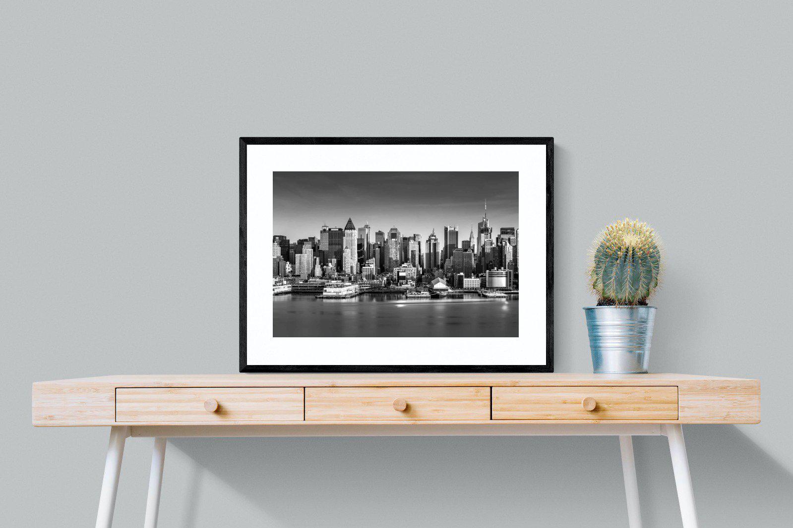 New York Skyline-Wall_Art-80 x 60cm-Framed Print-Black-Pixalot