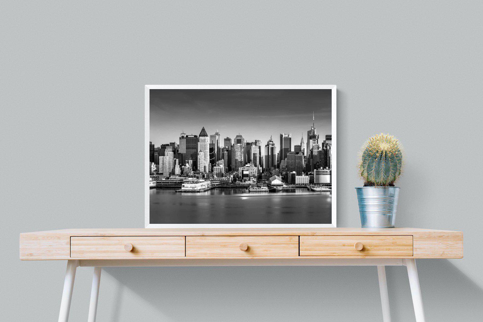 New York Skyline-Wall_Art-80 x 60cm-Mounted Canvas-White-Pixalot