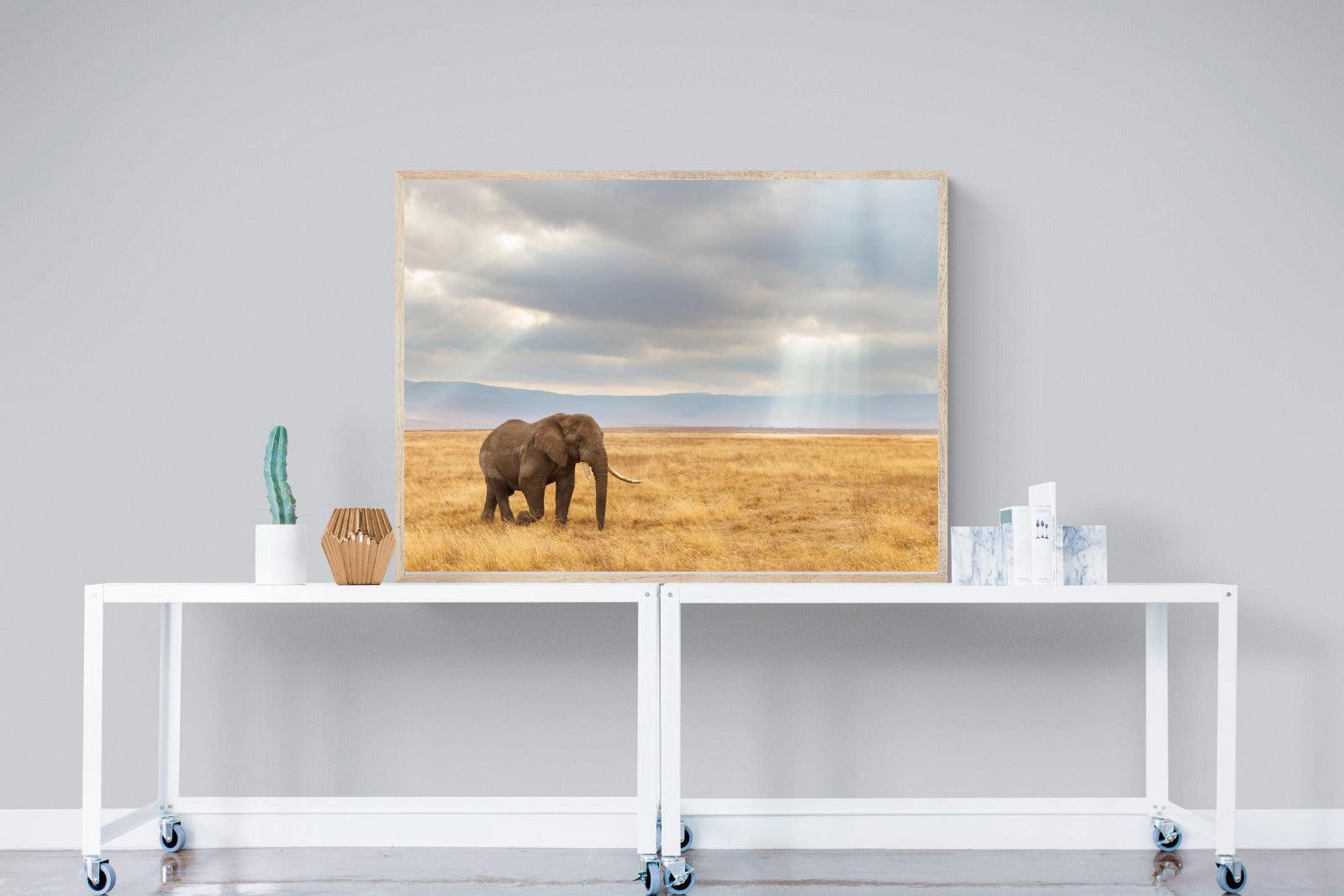 Ngorongoro Ele-Wall_Art-120 x 90cm-Mounted Canvas-Wood-Pixalot