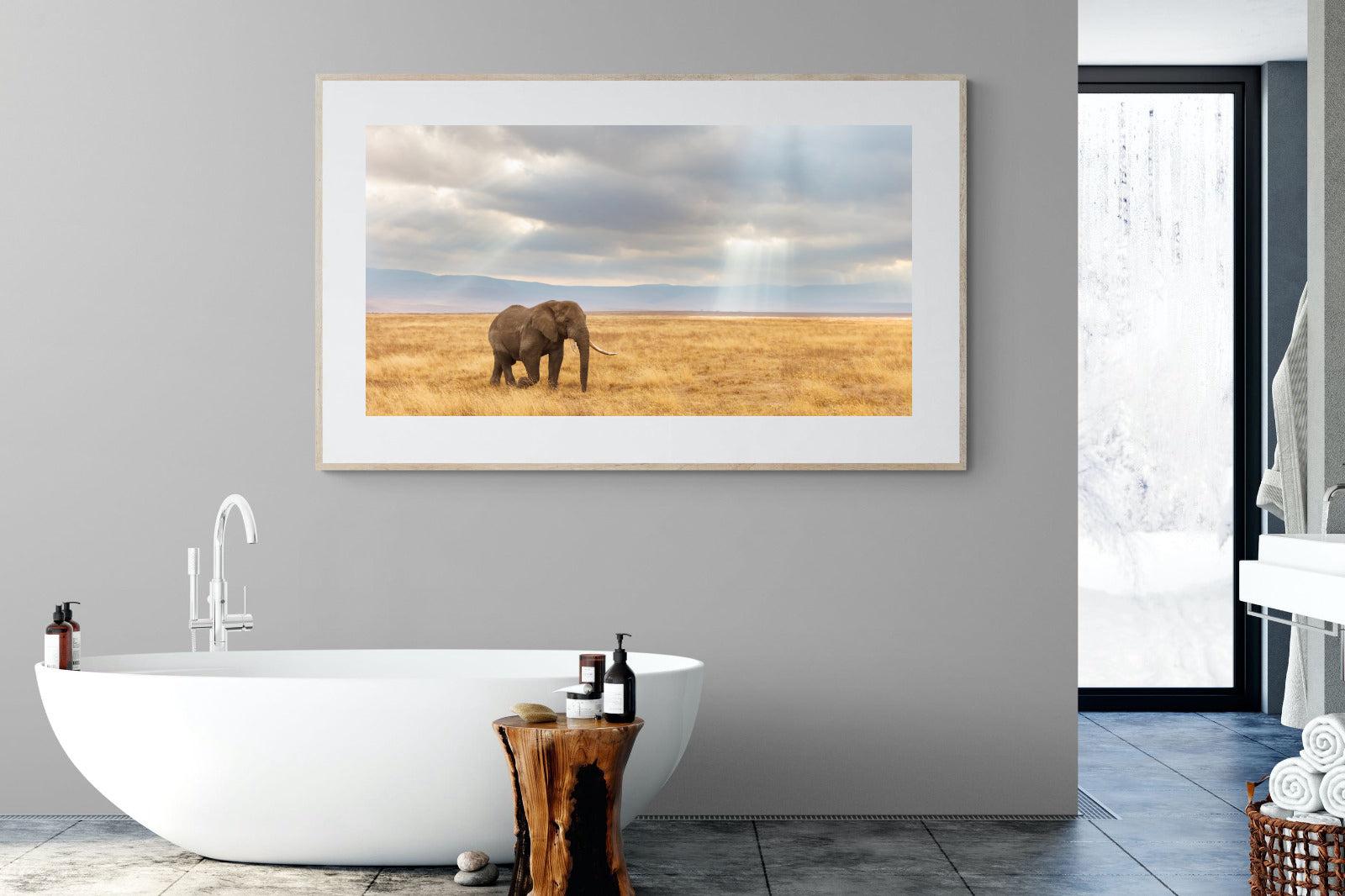 Ngorongoro Ele-Wall_Art-180 x 110cm-Framed Print-Wood-Pixalot