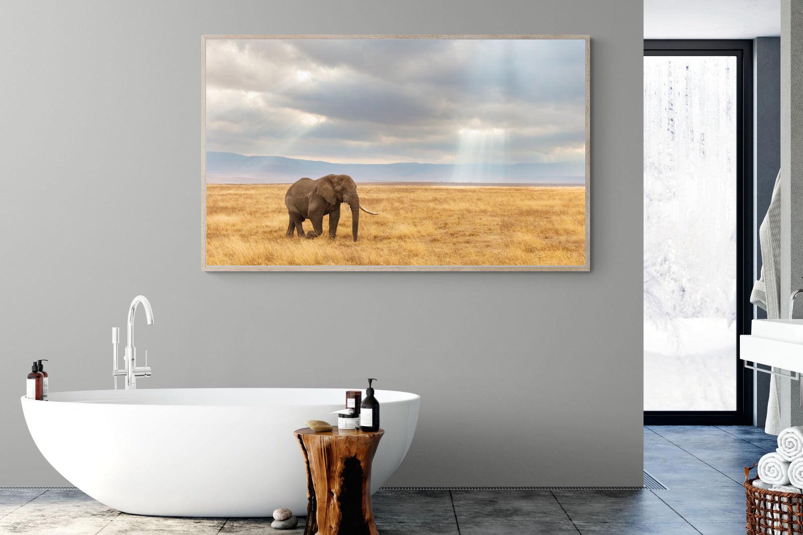 Ngorongoro Ele-Wall_Art-180 x 110cm-Mounted Canvas-Wood-Pixalot