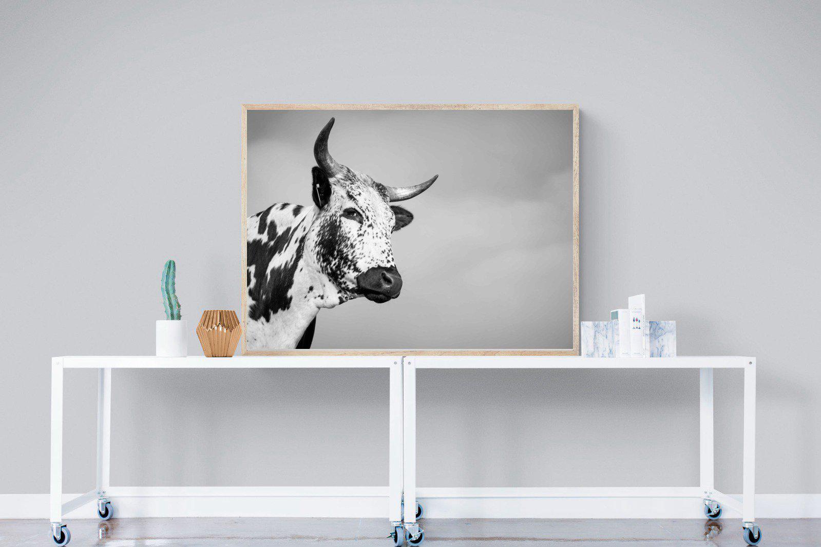 Nguni Bull-Wall_Art-120 x 90cm-Mounted Canvas-Wood-Pixalot