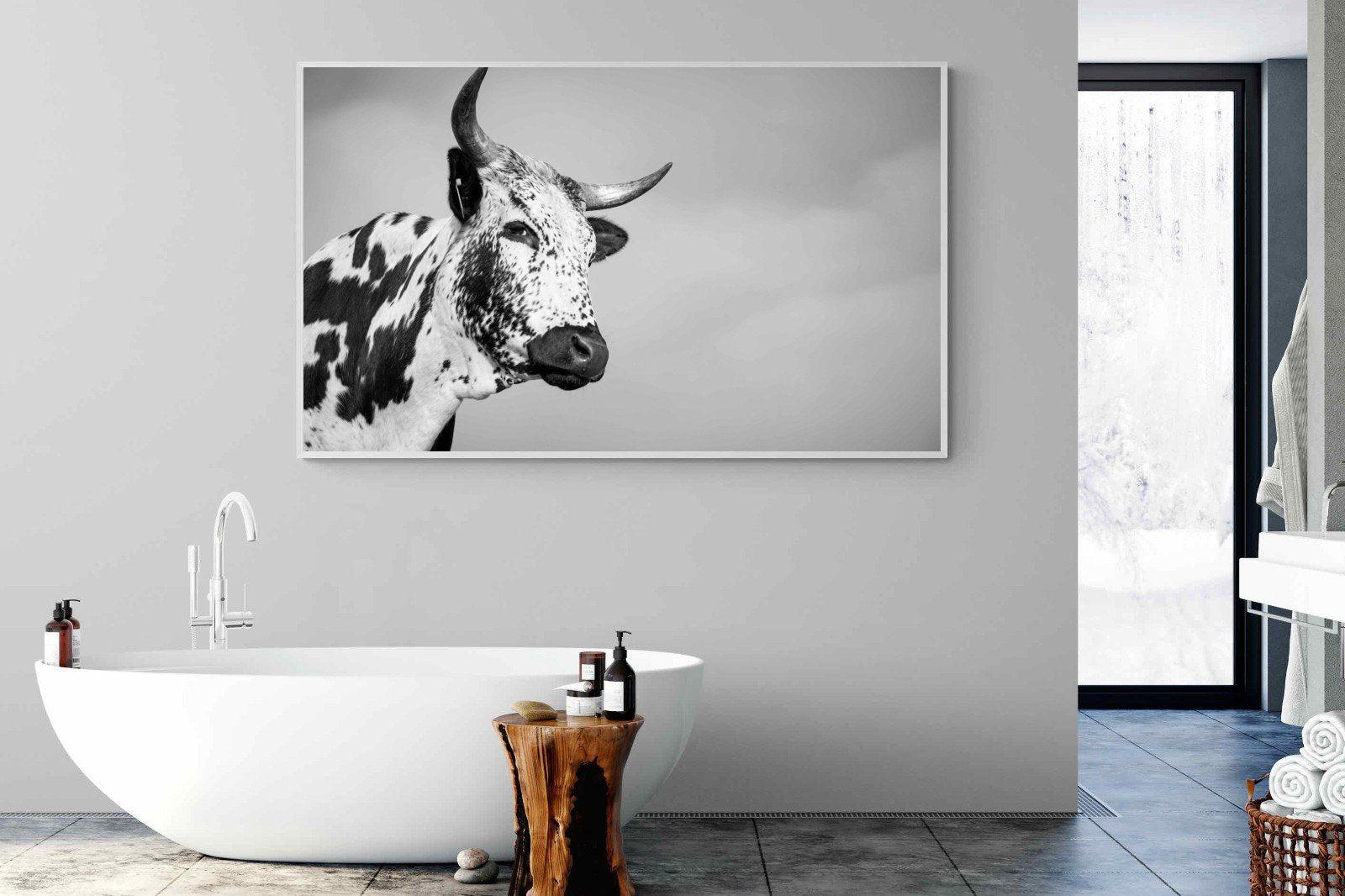 Nguni Bull-Wall_Art-180 x 110cm-Mounted Canvas-White-Pixalot