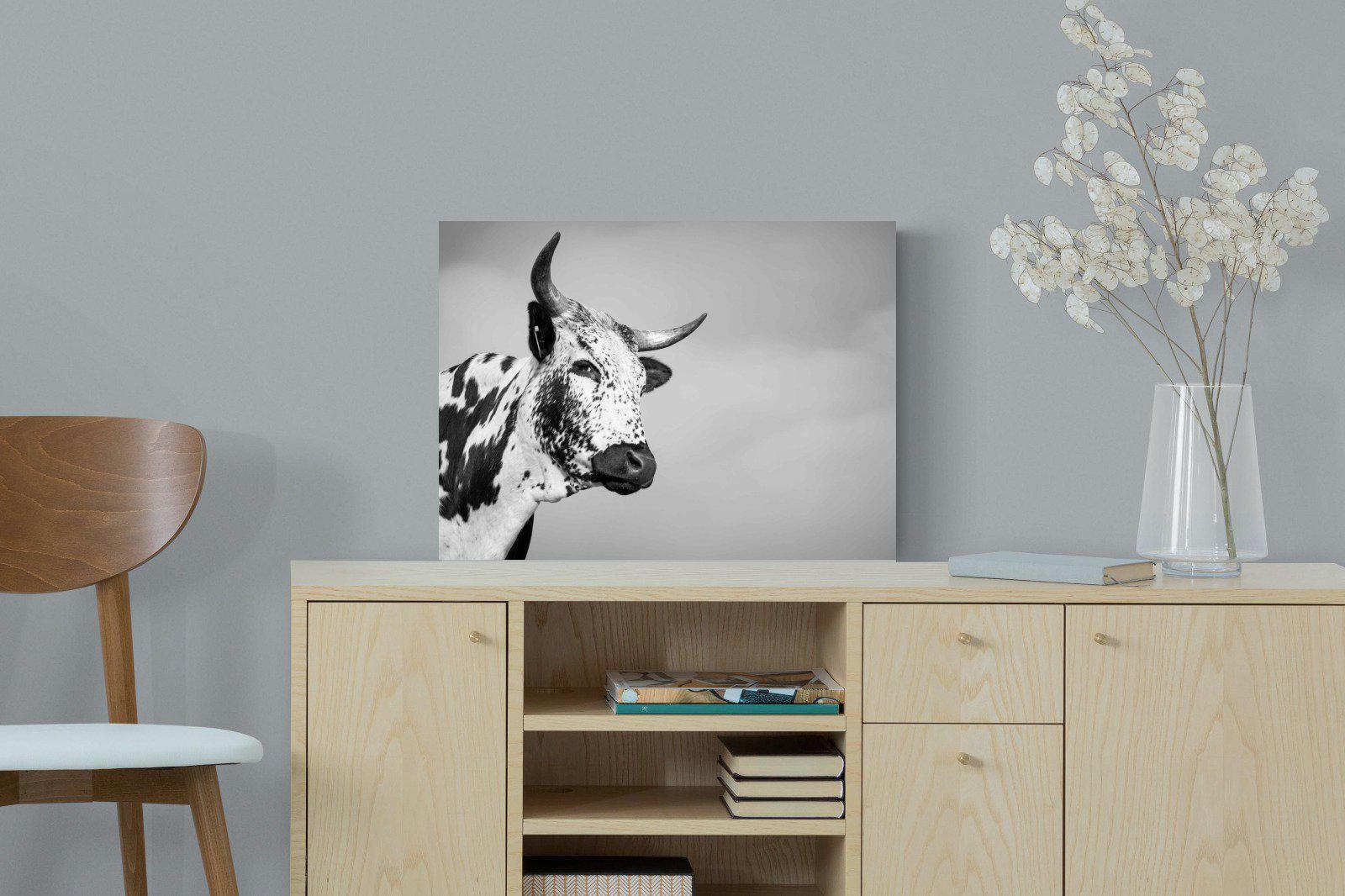 Nguni Bull-Wall_Art-60 x 45cm-Mounted Canvas-No Frame-Pixalot