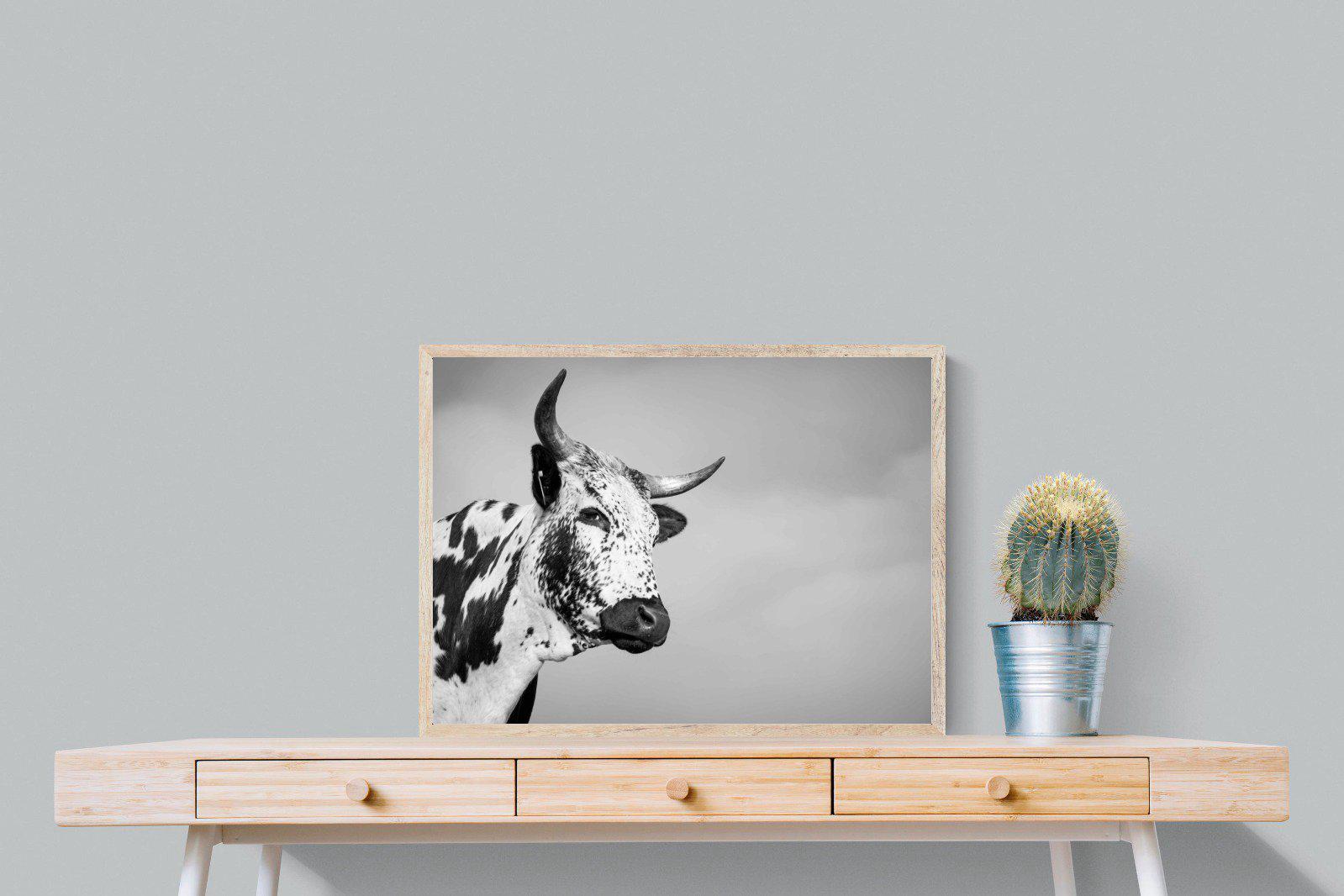 Nguni Bull-Wall_Art-80 x 60cm-Mounted Canvas-Wood-Pixalot