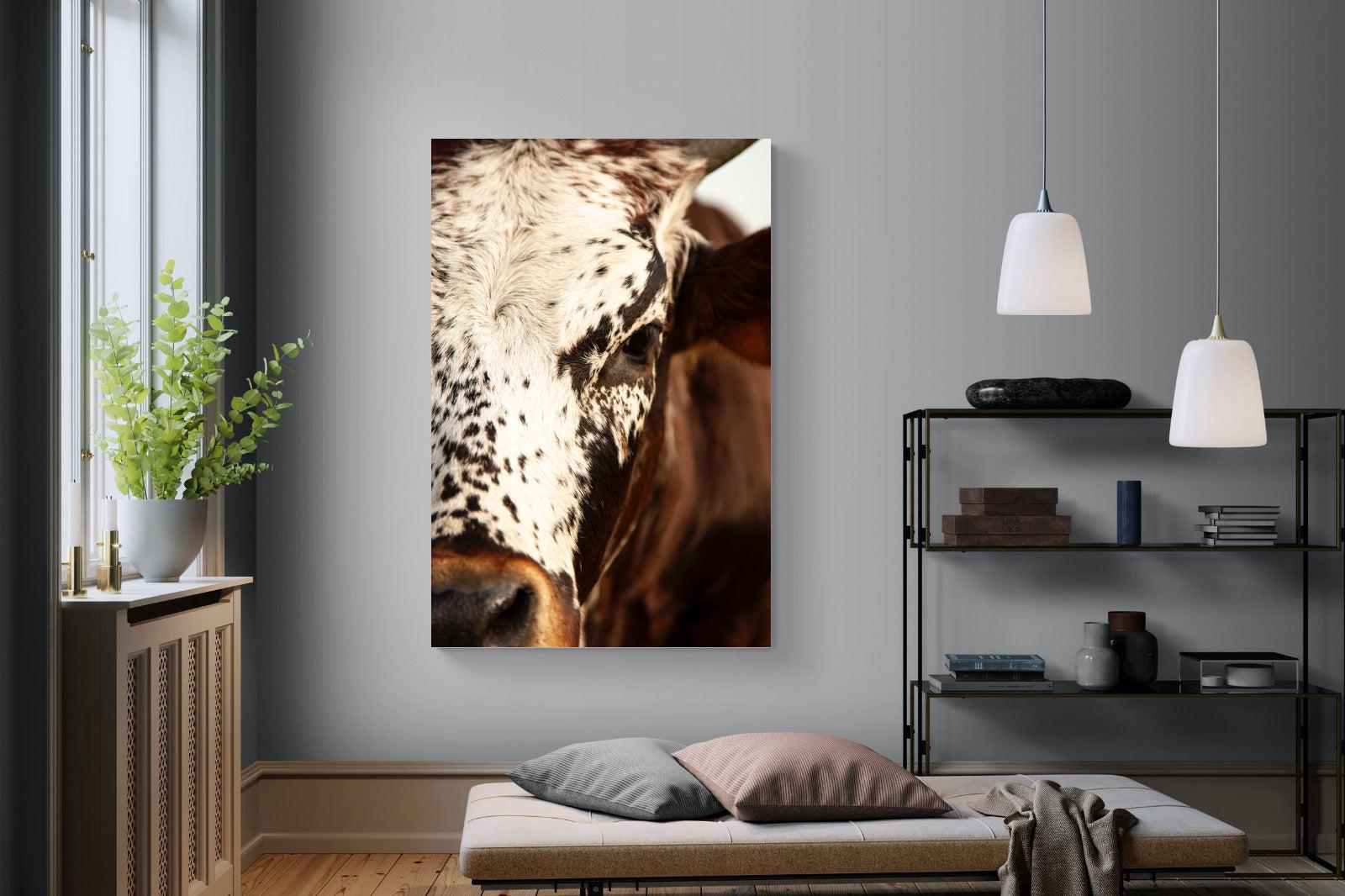 Nguni Close-Wall_Art-120 x 180cm-Mounted Canvas-No Frame-Pixalot