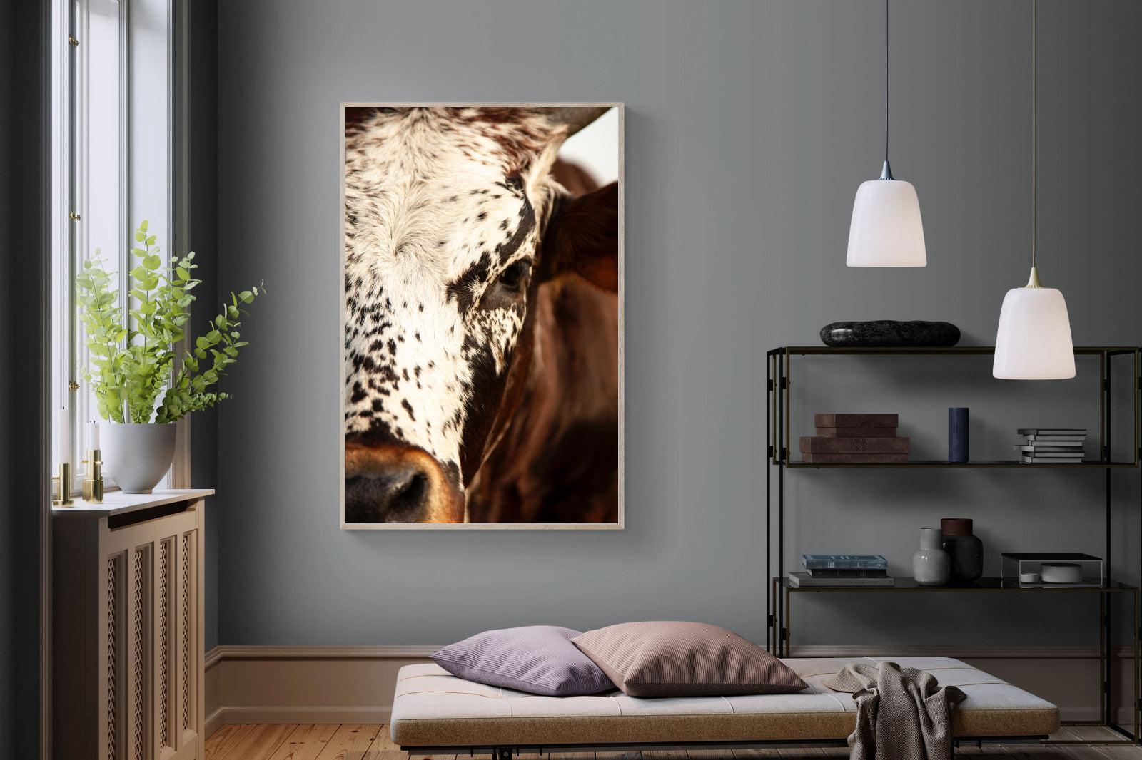Nguni Close-Wall_Art-120 x 180cm-Mounted Canvas-Wood-Pixalot
