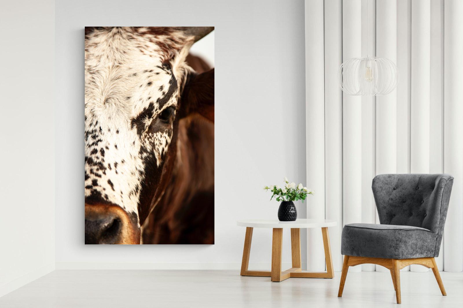 Nguni Close-Wall_Art-130 x 220cm-Mounted Canvas-No Frame-Pixalot
