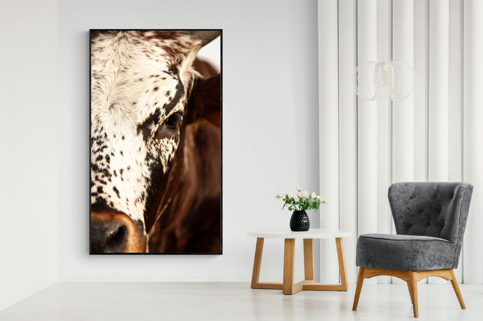 Nguni Close-Wall_Art-130 x 220cm-Mounted Canvas-Black-Pixalot