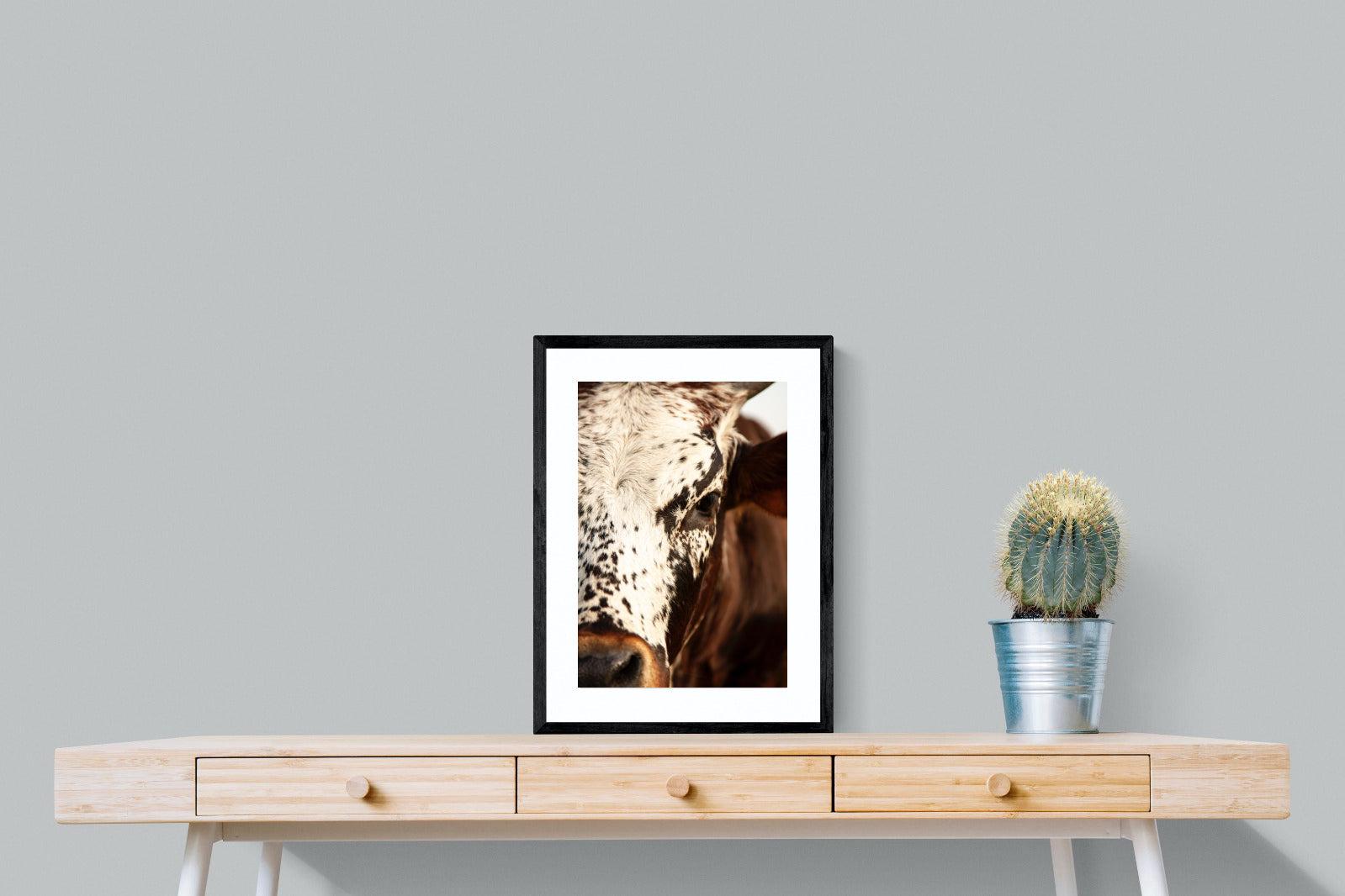 Nguni Close-Wall_Art-45 x 60cm-Framed Print-Black-Pixalot