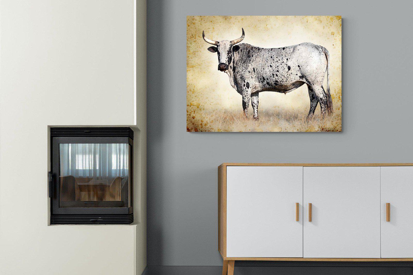 Nguni Ox-Wall_Art-100 x 75cm-Mounted Canvas-No Frame-Pixalot