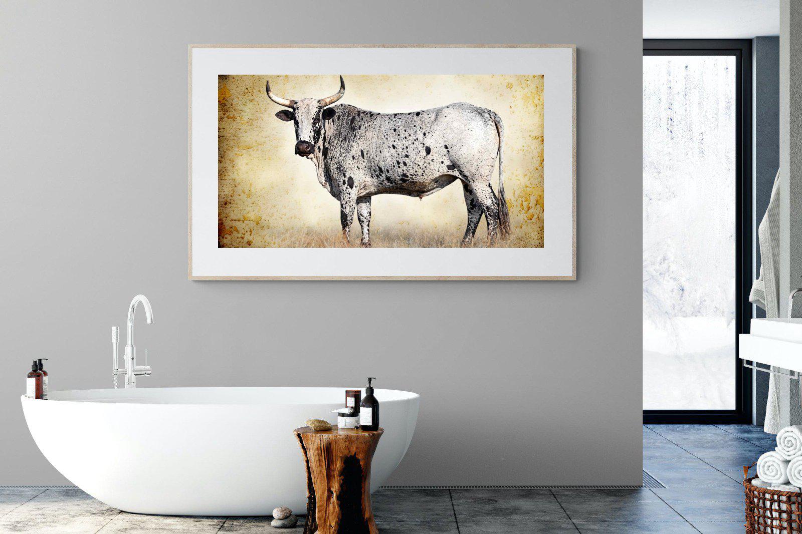 Nguni Ox-Wall_Art-180 x 110cm-Framed Print-Wood-Pixalot
