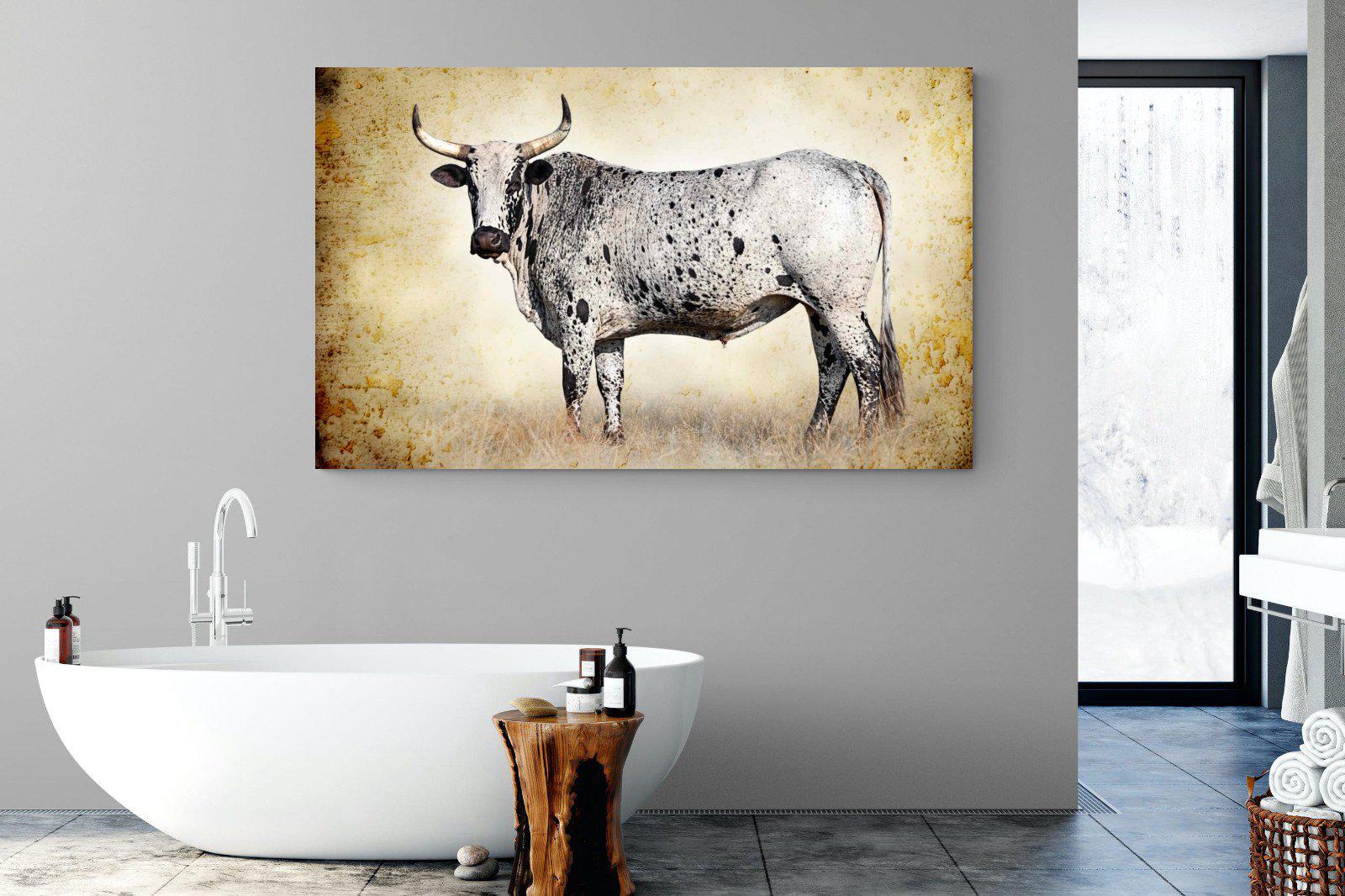 Nguni Ox-Wall_Art-180 x 110cm-Mounted Canvas-No Frame-Pixalot
