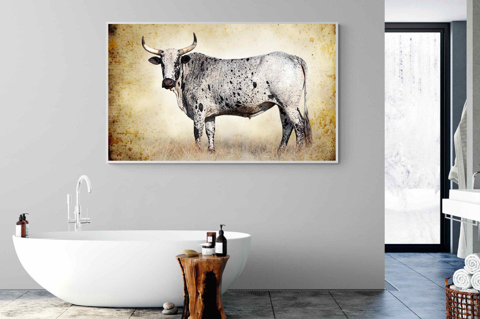 Nguni Ox-Wall_Art-180 x 110cm-Mounted Canvas-White-Pixalot