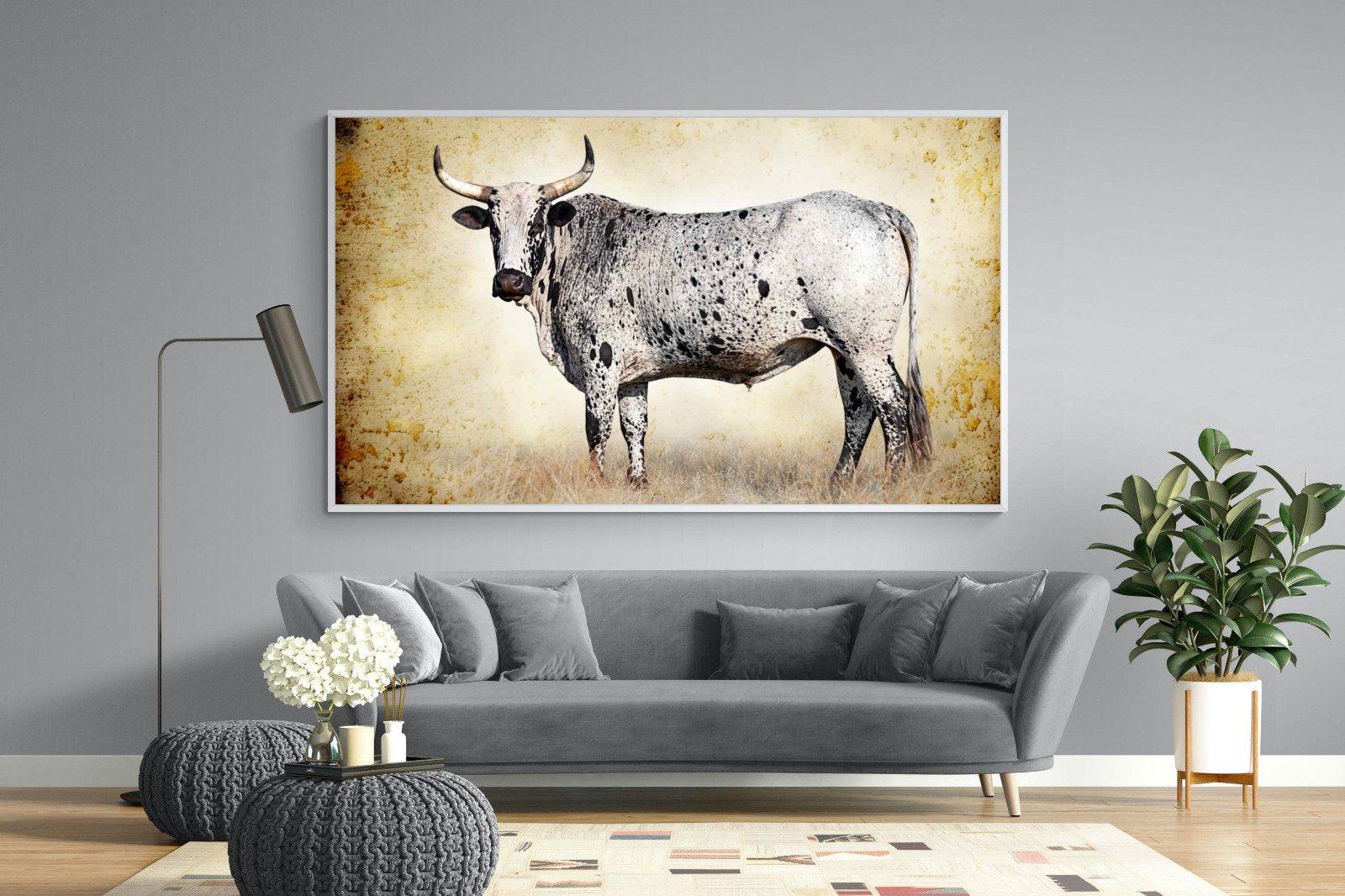 Nguni Ox-Wall_Art-220 x 130cm-Mounted Canvas-White-Pixalot
