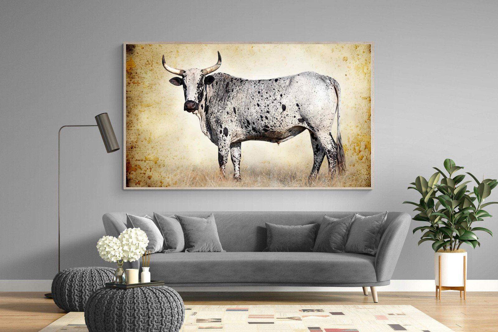 Nguni Ox-Wall_Art-220 x 130cm-Mounted Canvas-Wood-Pixalot