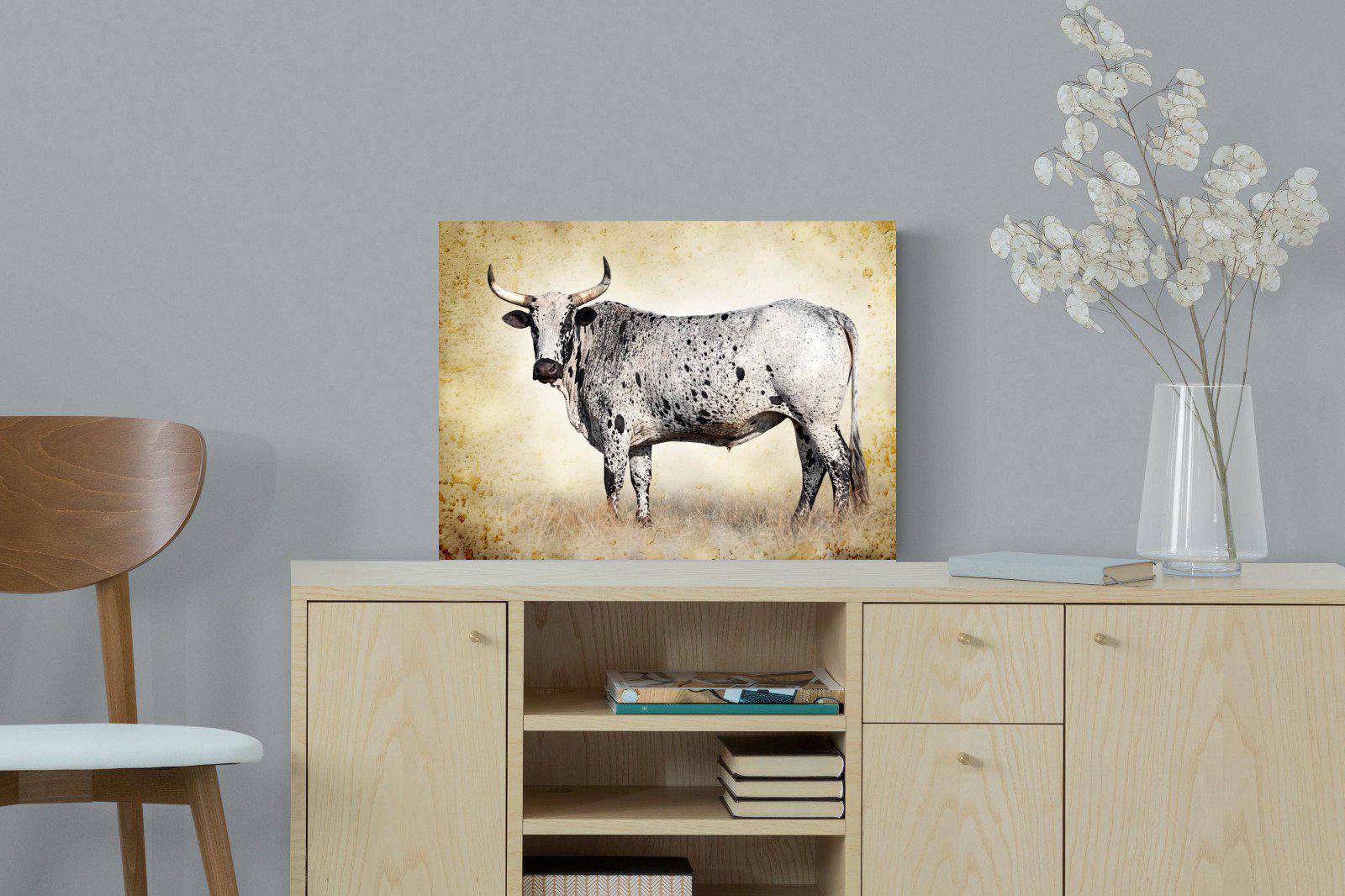 Nguni Ox-Wall_Art-60 x 45cm-Mounted Canvas-No Frame-Pixalot