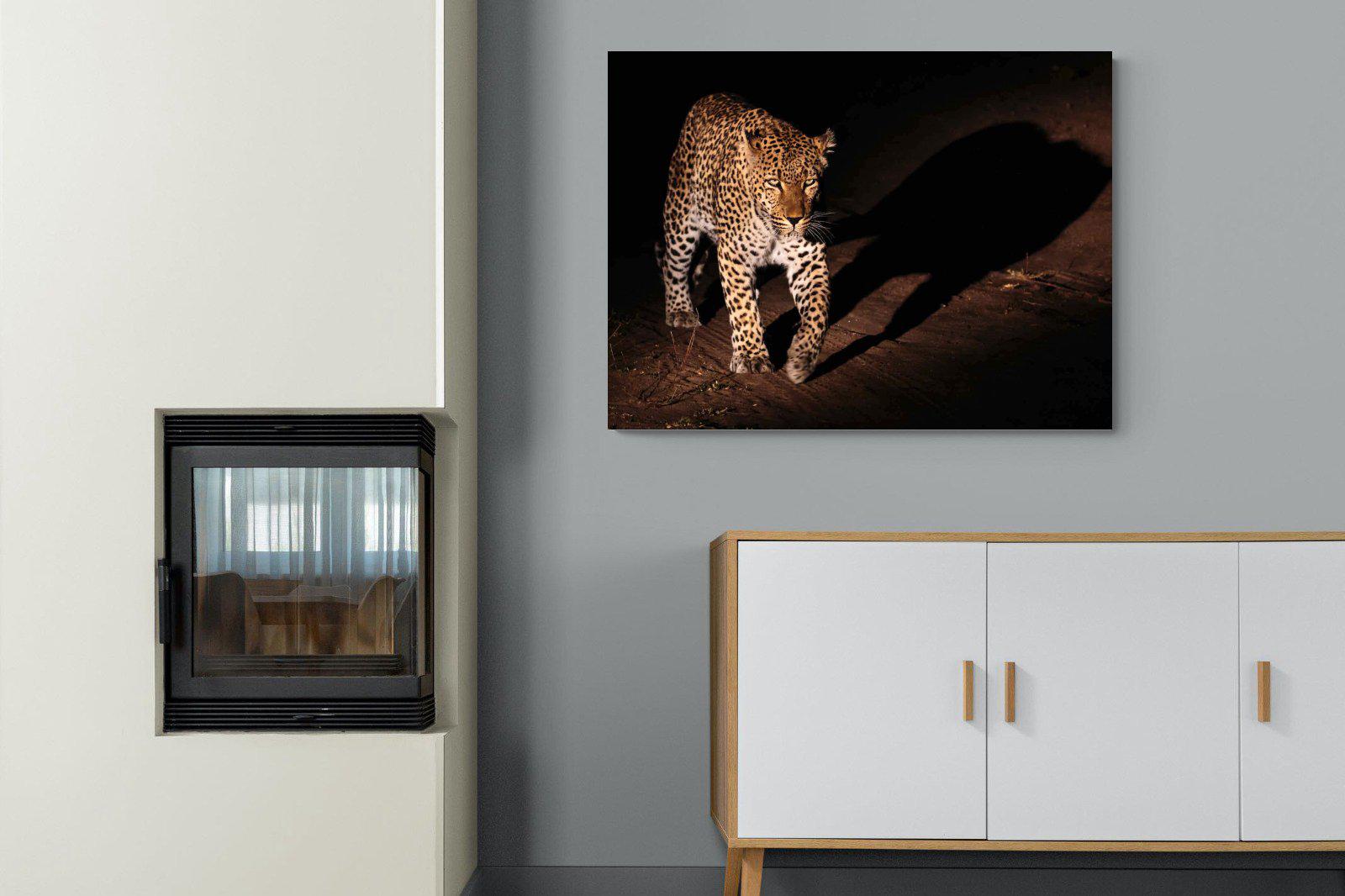 Night Leopard-Wall_Art-100 x 75cm-Mounted Canvas-No Frame-Pixalot