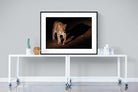 Night Leopard-Wall_Art-120 x 90cm-Framed Print-Black-Pixalot