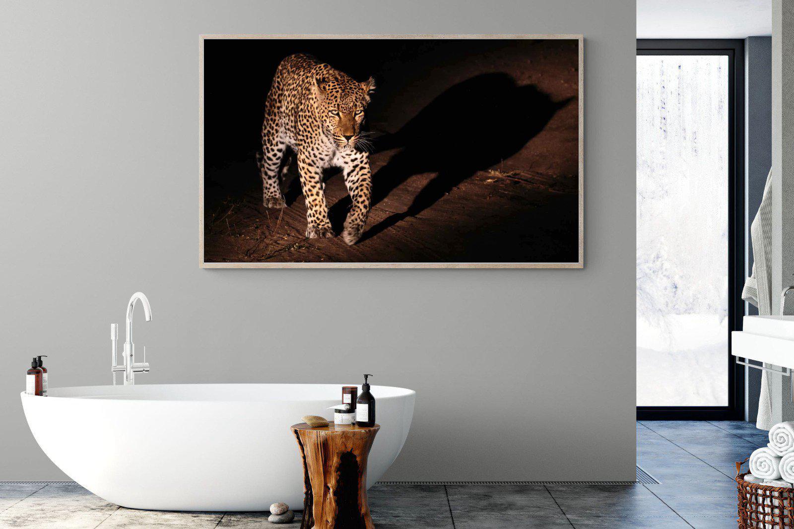 Night Leopard-Wall_Art-180 x 110cm-Mounted Canvas-Wood-Pixalot